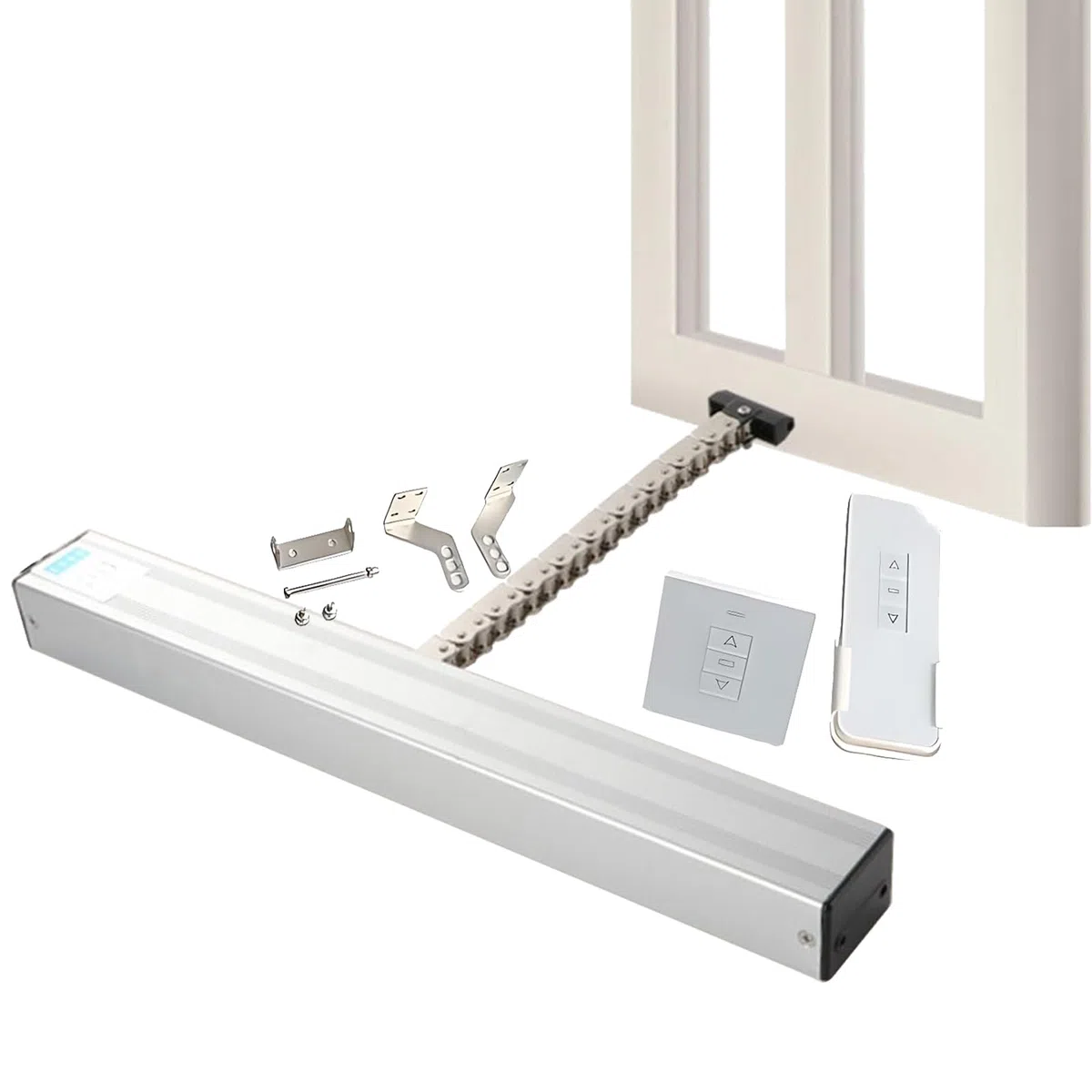 Actuador eléctrico para abrir ventanas, cadena de 24 V, control remoto, ideal para tragaluces y rejillas de ventilación, longitud de carrera ajustable de 300 mm a 800 mm