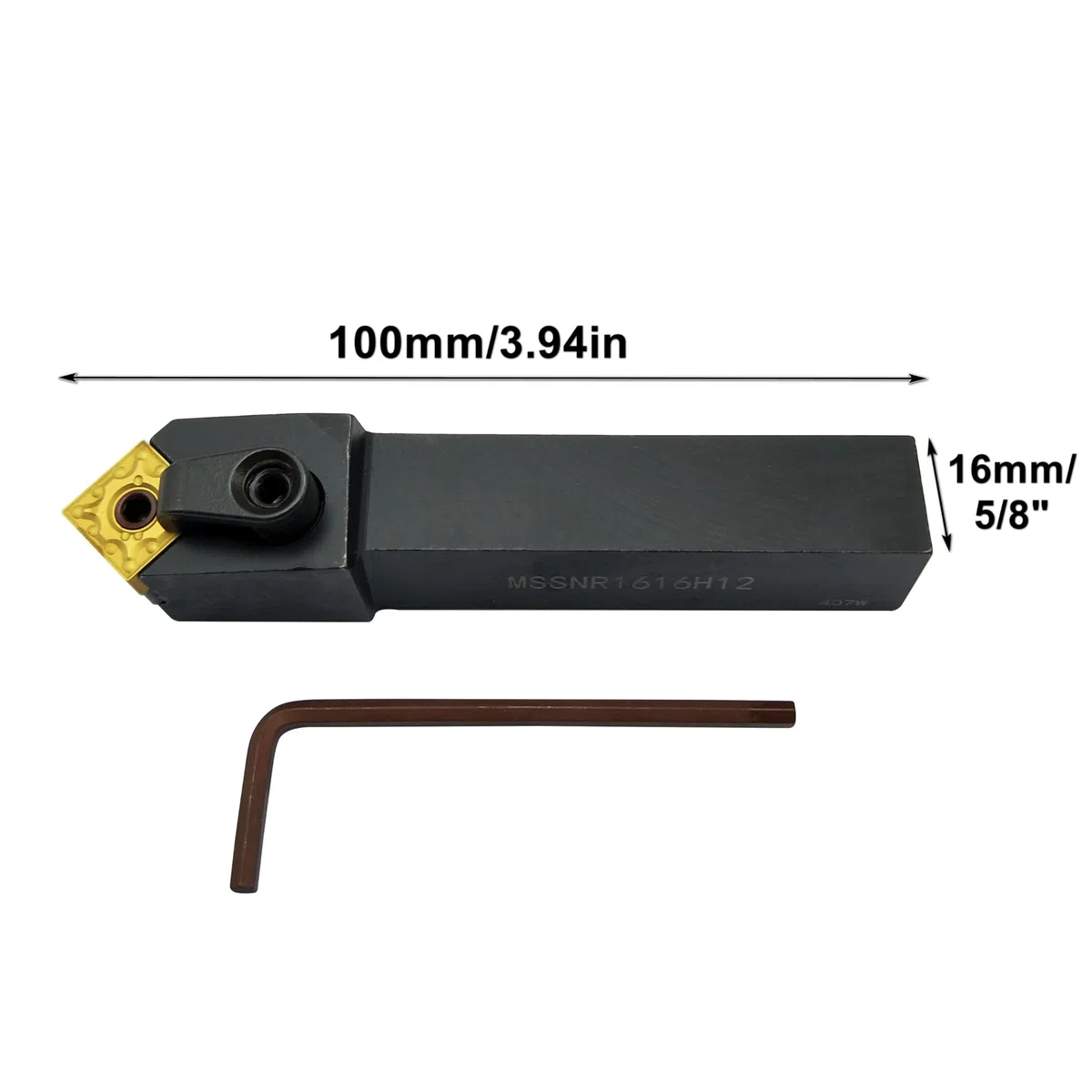 5/8" Barra de mandrinado para herramientas de torneado MSSNR1616H12 Portaherramientas de torneado externo de torno CNC indexable y 10pcs SNMG120404-MA/SNMG432 de inserto de carburo indexable