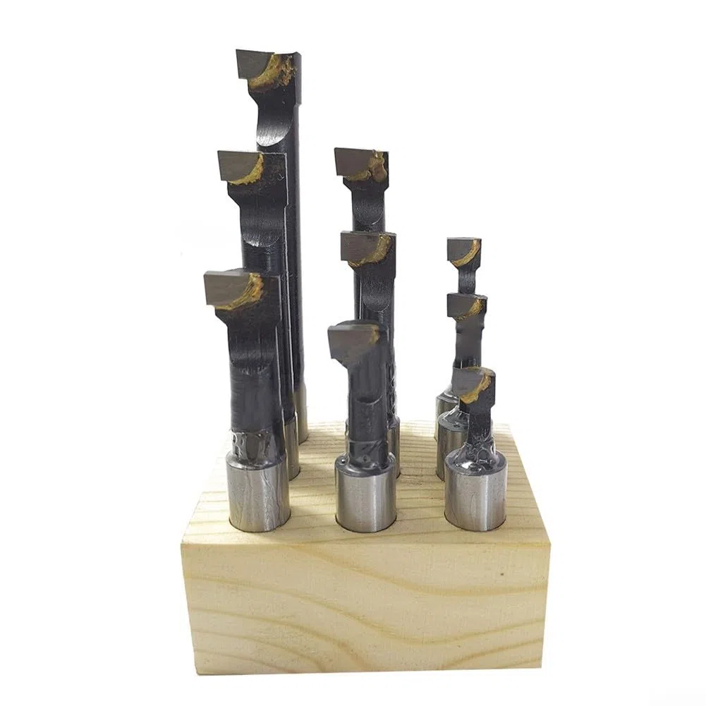 Barras de mandrinar de vástago, juego de 9 barras de mandrinar de aleación de 12 mm para taladro de 50 mm para barra de perforación cónica MT3-M12 para fresado de torno