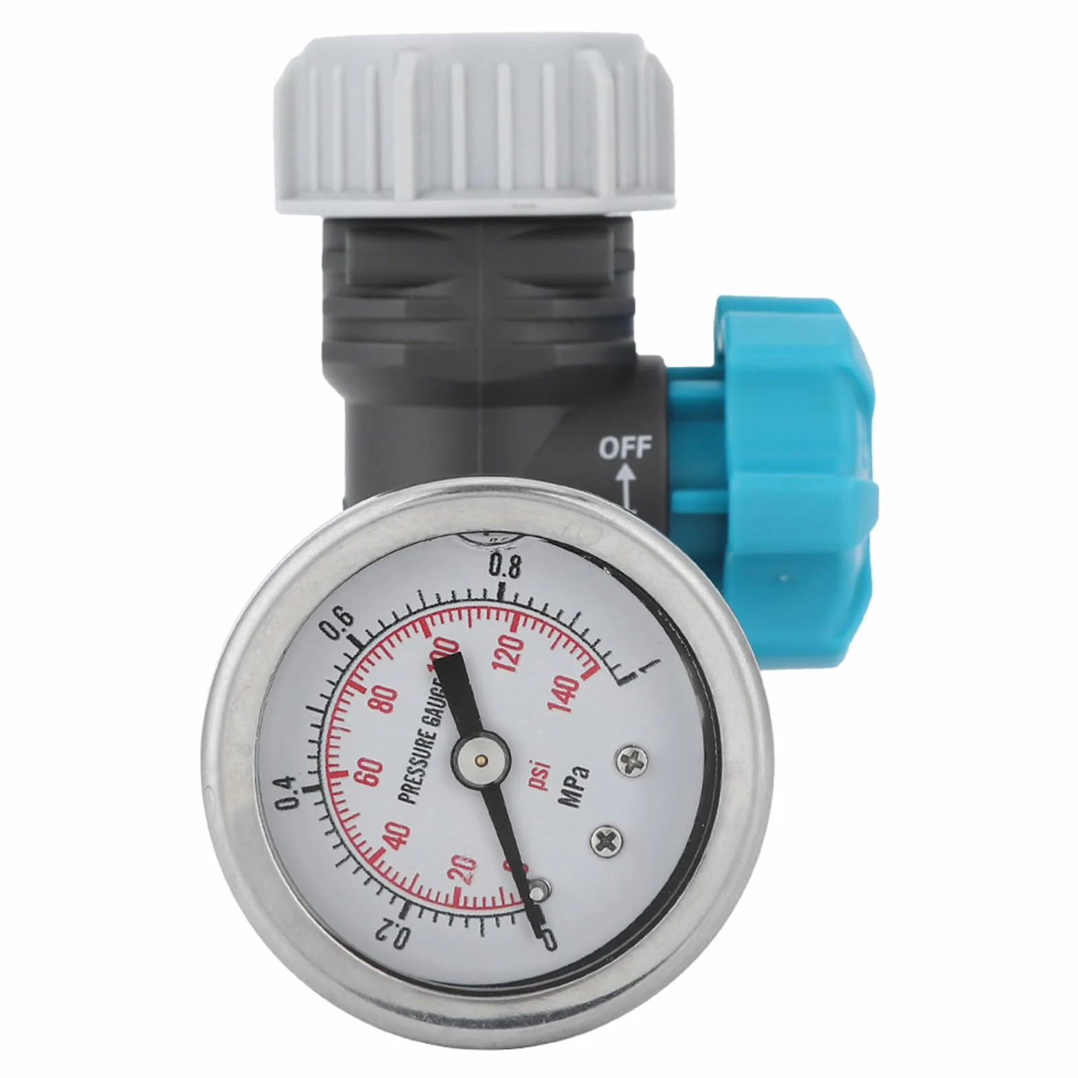 Ejoyous Reductor de Presión para Grifo, Manómetro de Agua de 3/4 Pulgadas G3, Reductor de Presión de Agua, Regulador de Presión de Agua, Válvula Reguladora de Presión con Medidor de