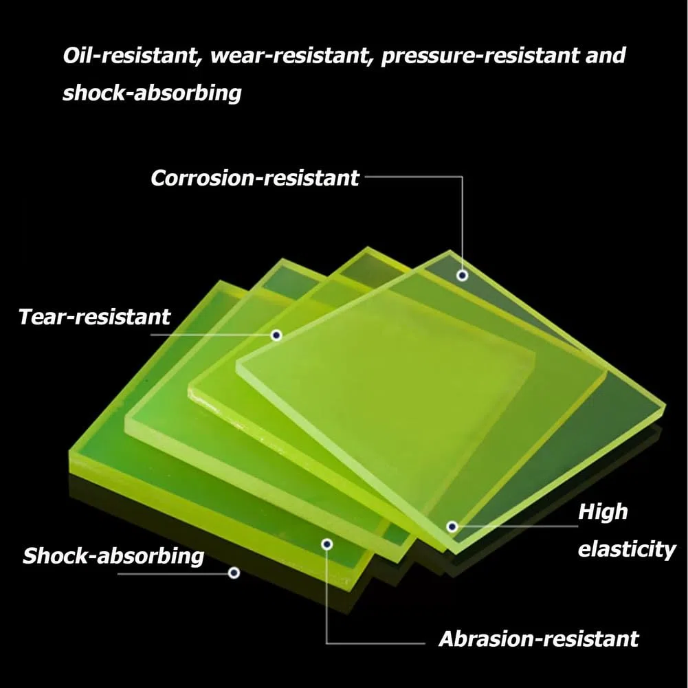 Lámina Poliuretano Flexible Placa PU, Panel de Goma Resistente a Golpes para Juntas y Usos en Taller,300 * 300 * 6mm