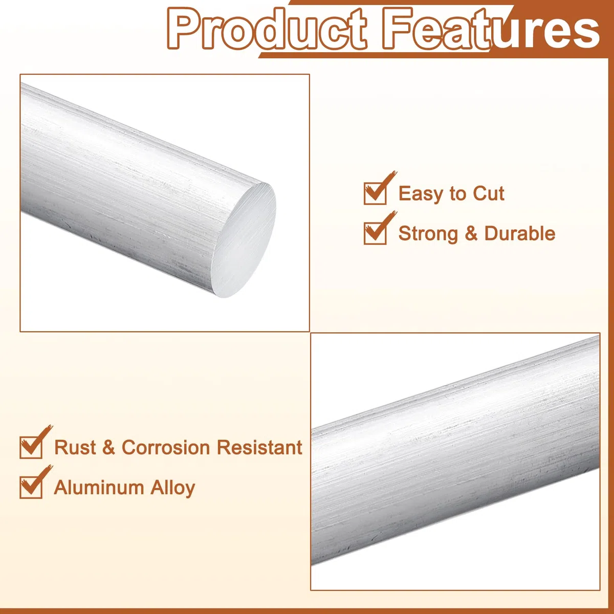 QUARKZMAN 3 Piezas Varilla Redonda Aluminio 3/4"(16mm) Diámetro, 13"(330mm) Largo 6061 Varilla Redonda Aluminio Sólida Barra Torno Para Industria Construcción Manualidades DIY