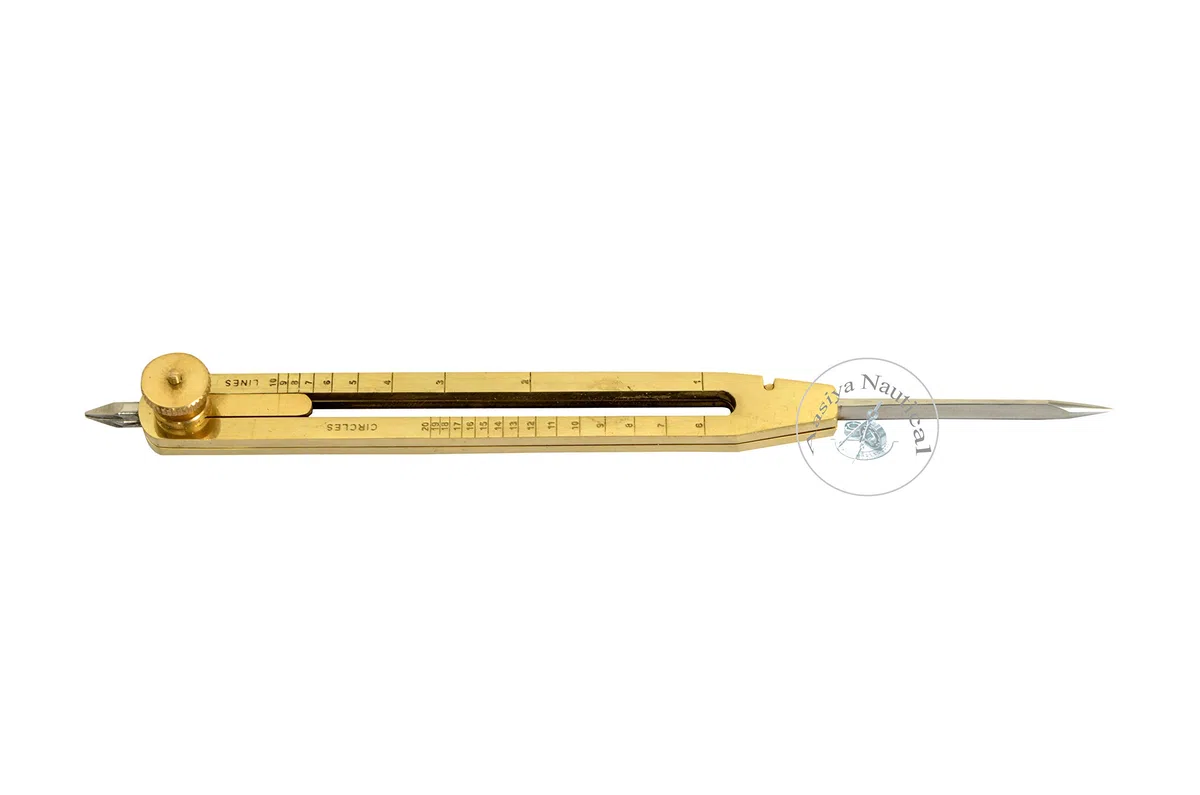 Título: Aasiya Nautical - Separador de latón proporcional, herramienta de dibujo de ingeniero de 9 pulgadas con puntas de acero