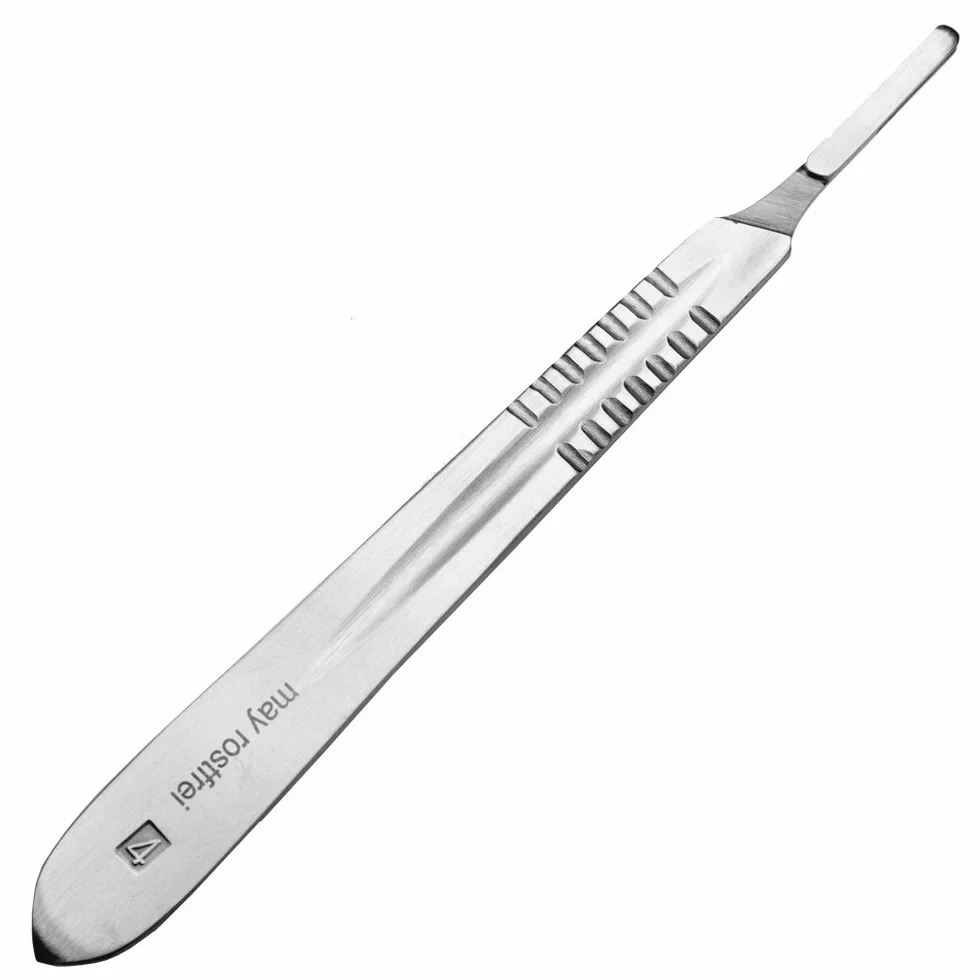 Set - 100 piezas hojas de bisturí No. 20 y mango de bisturí No. 4 - Hojas de repuesto para bisturí hechas de acero al carbono - Estéril