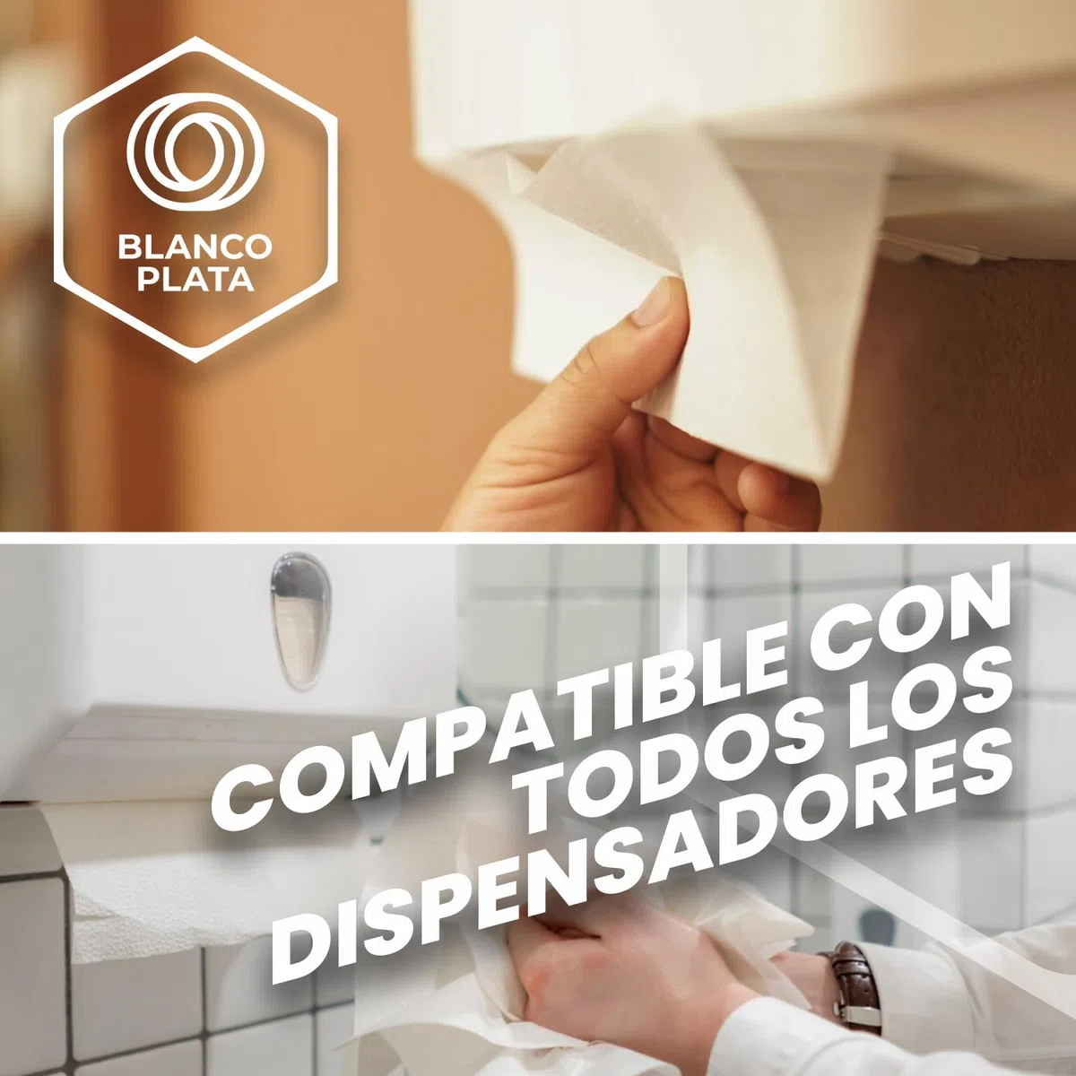 Toalla Papel Secamanos Zig Zag 100% celulosa 2 capas Blancoplata 3000 unidades