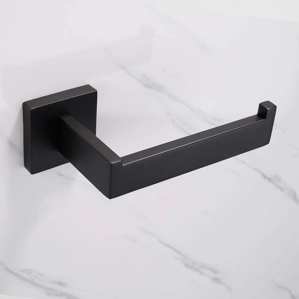Toallero de Acero Inoxidable SUS304 montado en la Pared Toallero de Acabado Negro para baño y Cocina Negro Sujetador de Papel de baño