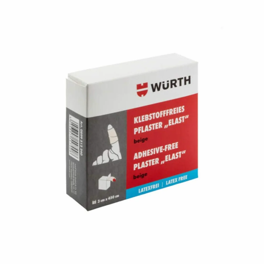 Venda elástica Taping Wurth, sin látex, sin pegamento, venda de 3 x 450 cm, modelo n. 0899512240