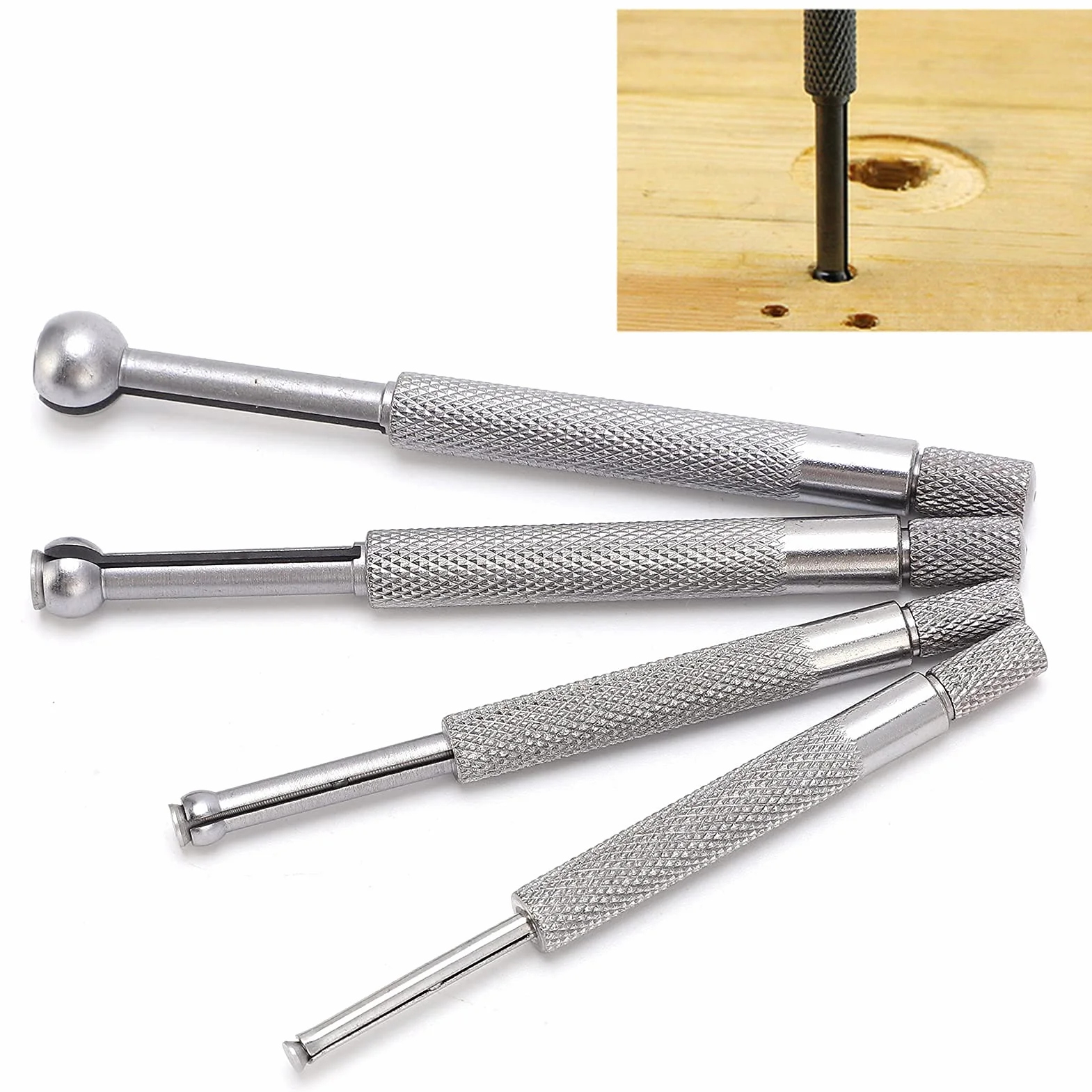 Juego De Calibres De Agujeros 4 Piezas Calibre Telescópico De Bola Completa 3 A 13 mm Para Medición Precisión Ranuras