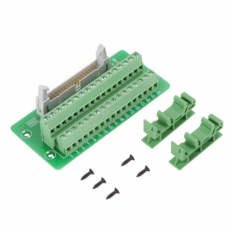 Idc34P Interfaz De Plc Conector Bloque De Terminales Tablero Desbloqueo Encabezado Masculino 34 Pines Con Soporte Pcb Para Automatización Industrial