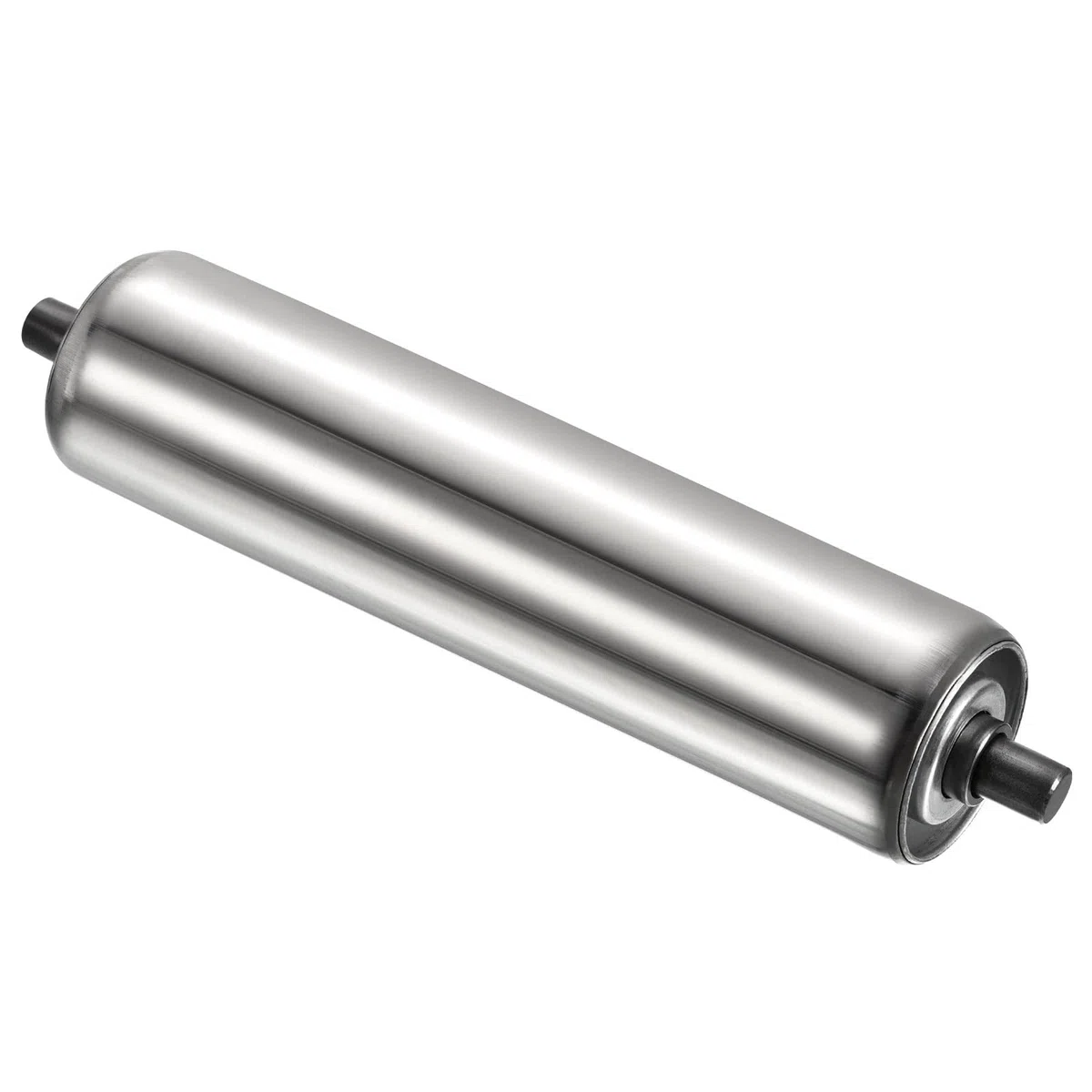 PATIKIL Transportador Rodillo 2" Diámetro 10" Longitud, Inoxidable Acero Gravedad Transmisión Reemplazo Pieza Galvanizado Extremo, Plata