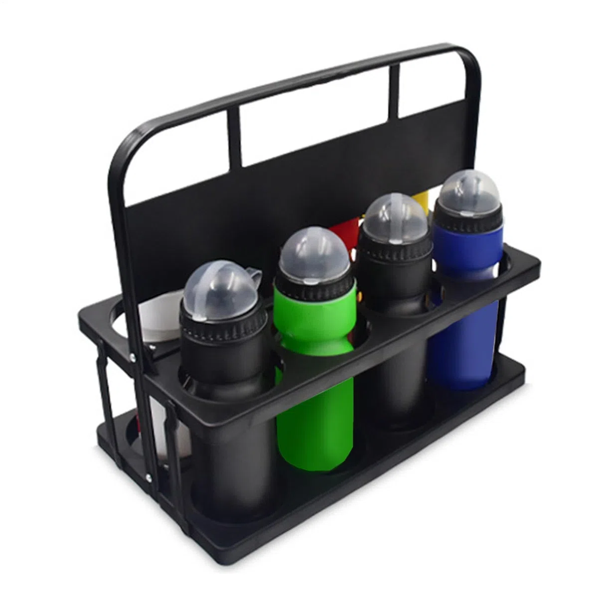 Portador de cerveza, estante portátil para cerveza | Caja portátil para botellas de bebidas | Paquete de 8 portadores de cerveza reutilizables, cajas plegables para servir y almacenar con asa, cubos d