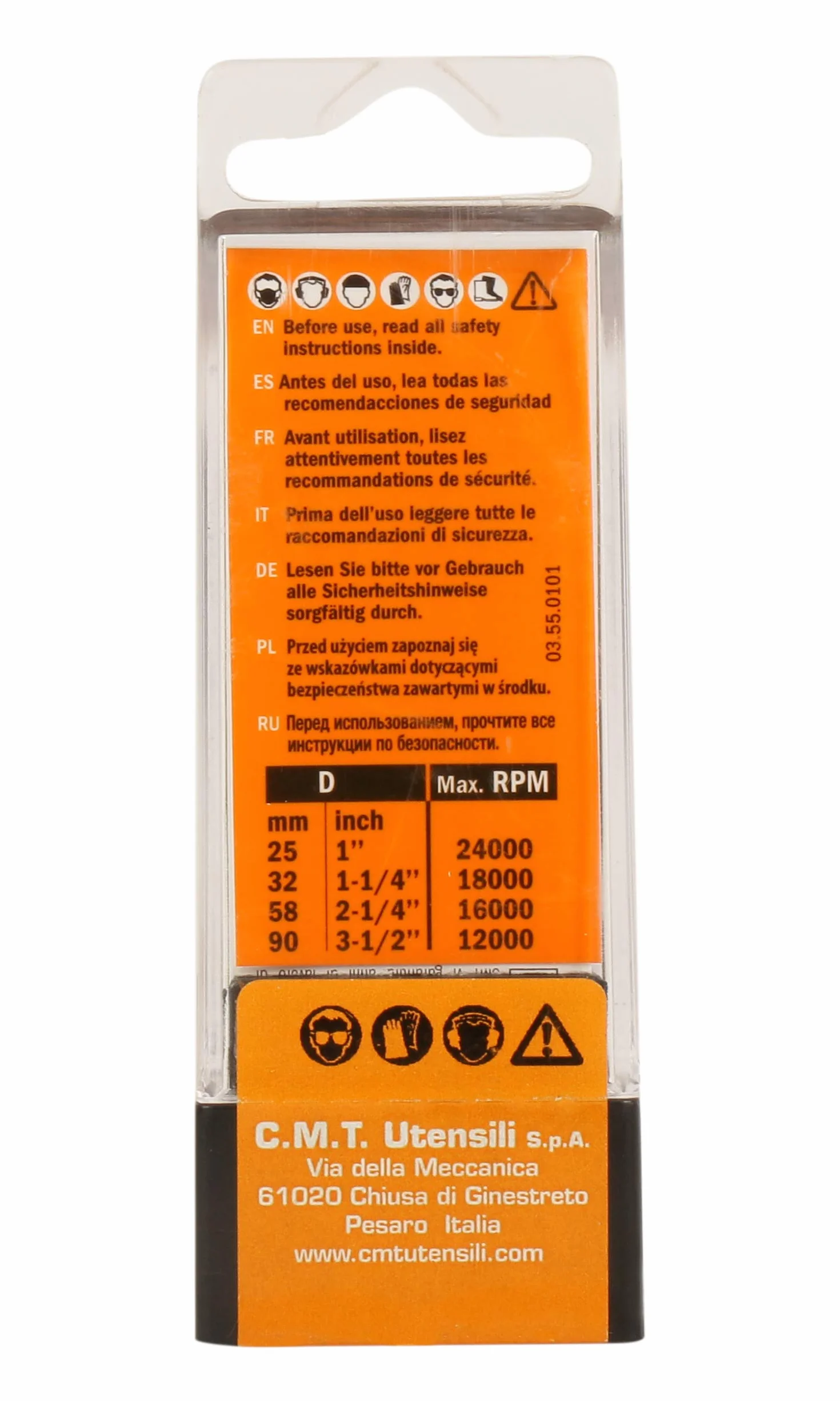 CMT Orange Tools 938.254.11 - Fresa r.concavo con rodam. hm s 8 d 25.4 r 6.4