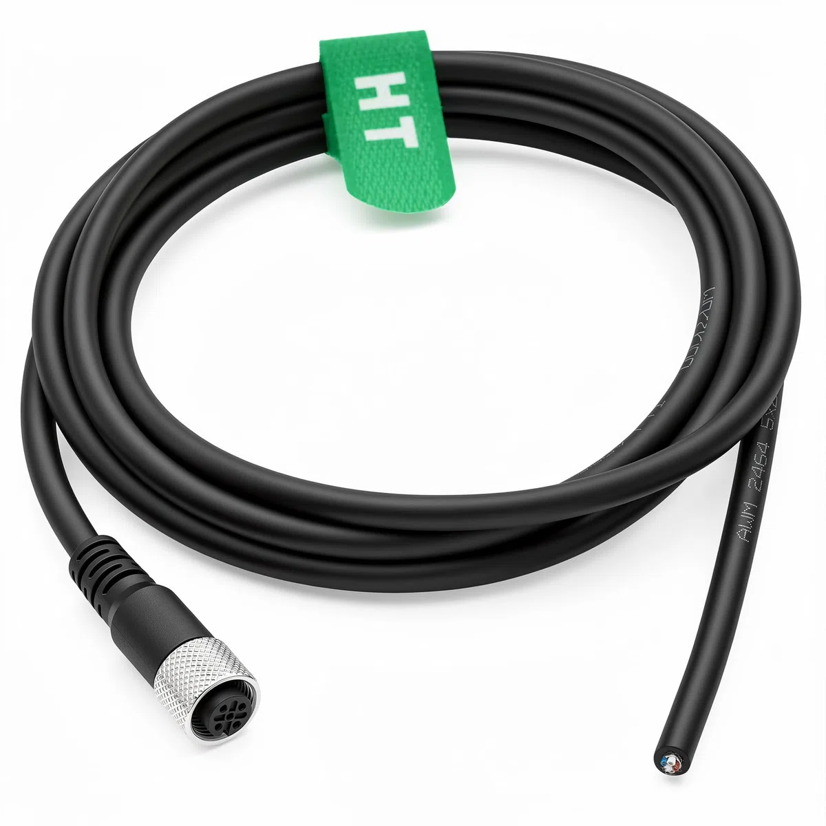 HangTon Cable blindado de señal con sensor de actuador hembra de 5 pines M12 A a cable desnudo para automatización de controles industriales 2M