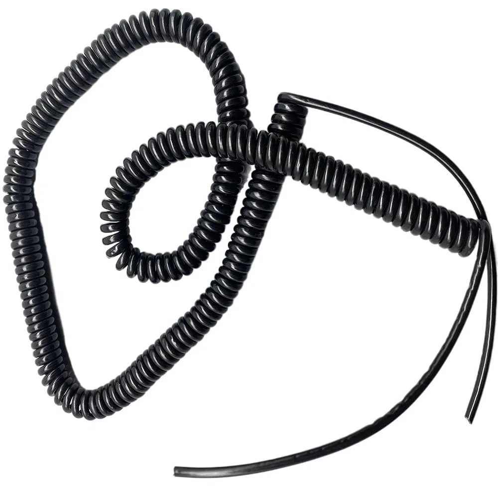 cable flexible Cable en espiral de 8 núcleos, enchufe estándar, cable eléctrico de resorte de dureza, alambre elástico multifilar de resorte conector de extensión(Size:Stretch 1.25 Meters)