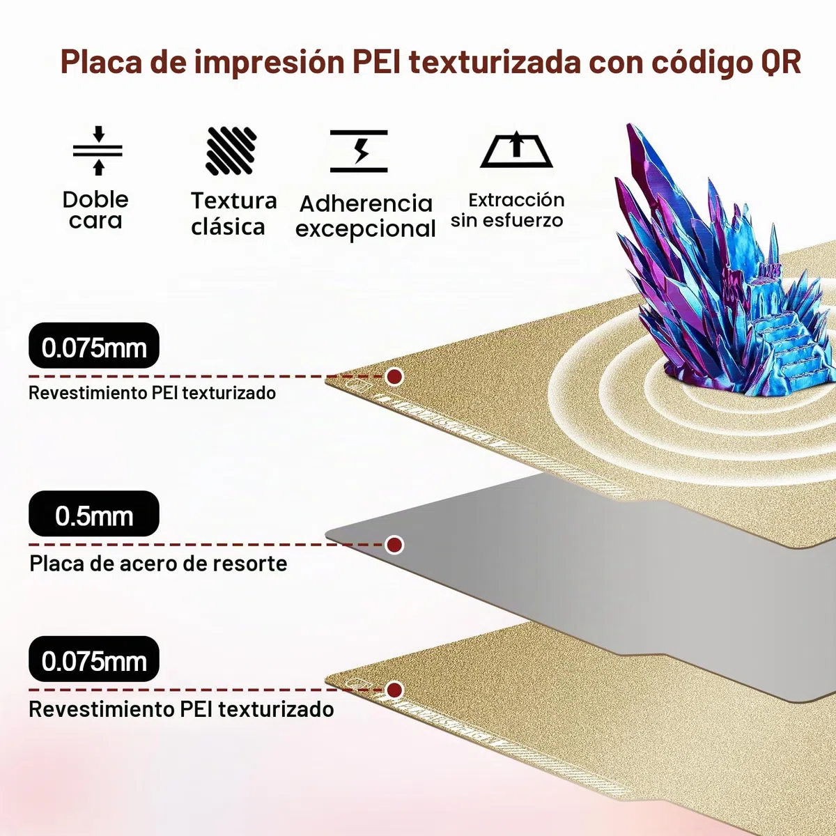 IdeaFormer PEI Placa de Construcción para Bambulab P1S X1C X1 P1P A1, Placa de Impresión PEI Texturizada Doble Cara para Bambu Lab P1S X1C A1 3D Impresora Plataformas