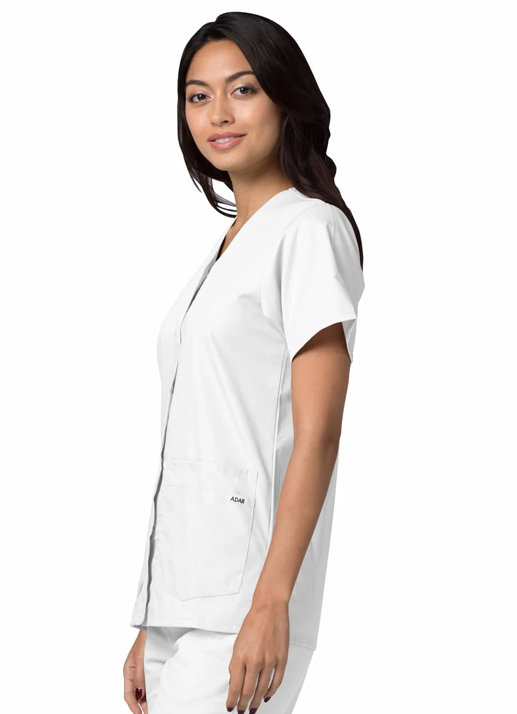 Adar Uniformes médicos para Mujer - Casaca Sanitaria Frontal a presión