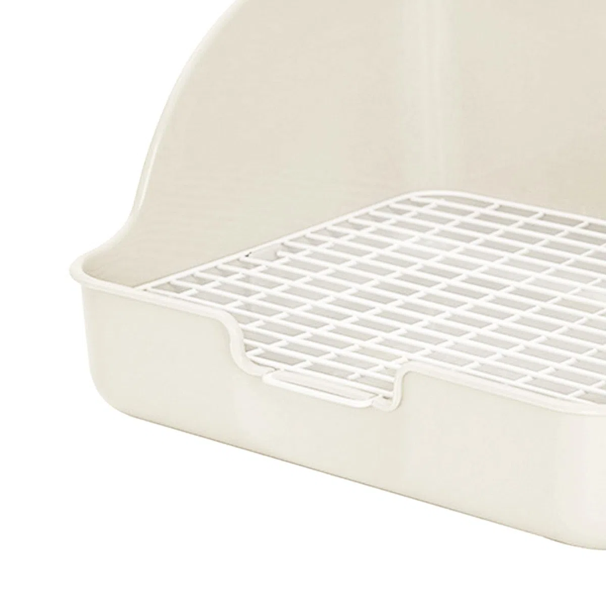 Caja de Arena para Conejos, Bandeja para Orinal, Jaula para Ropa de Cama, Caja para Orinal, Esquina de Entrenamiento para Orinal de Conejo para, Blanco