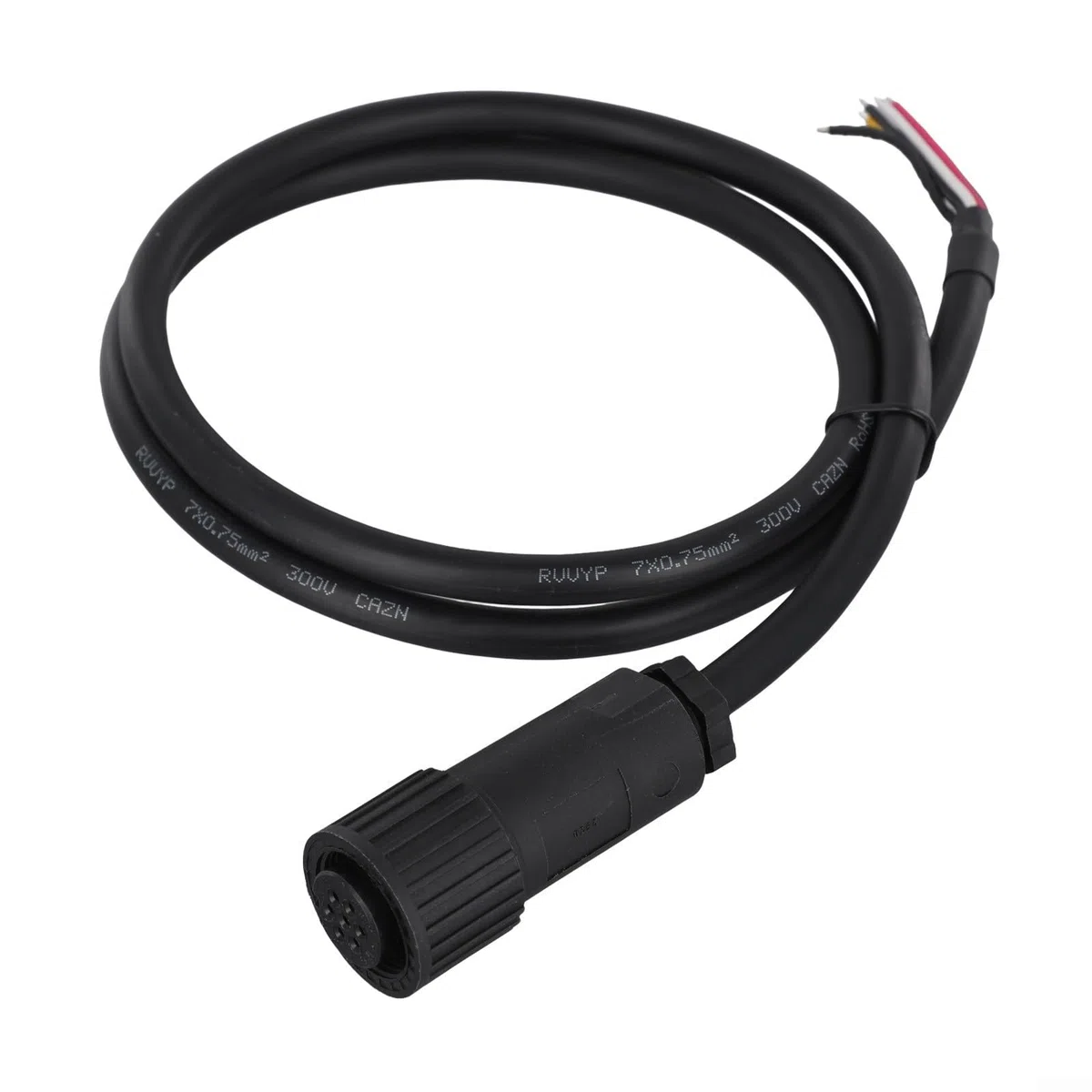Conector de válvula proporcional de 7 pines con cable de 1 m IP67 impermeable compatible con Rexroth Moog Atos