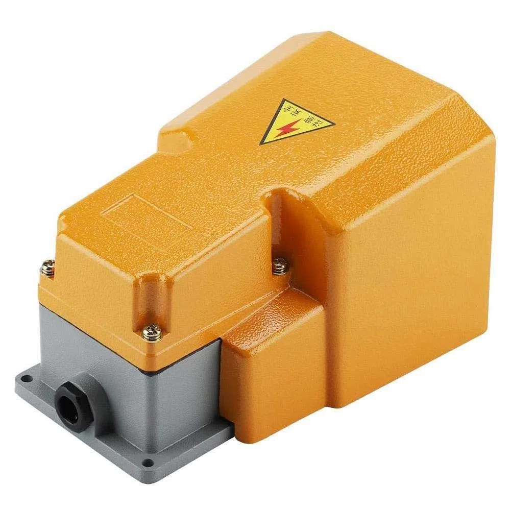 Interruptor de Pedal de Pie Industrial, 250 V, 10 A, Aleación de Aluminio, Pedal Interruptor Pie de Encendido/Apagado Interruptor de Pedal Momentáneo con Guardia