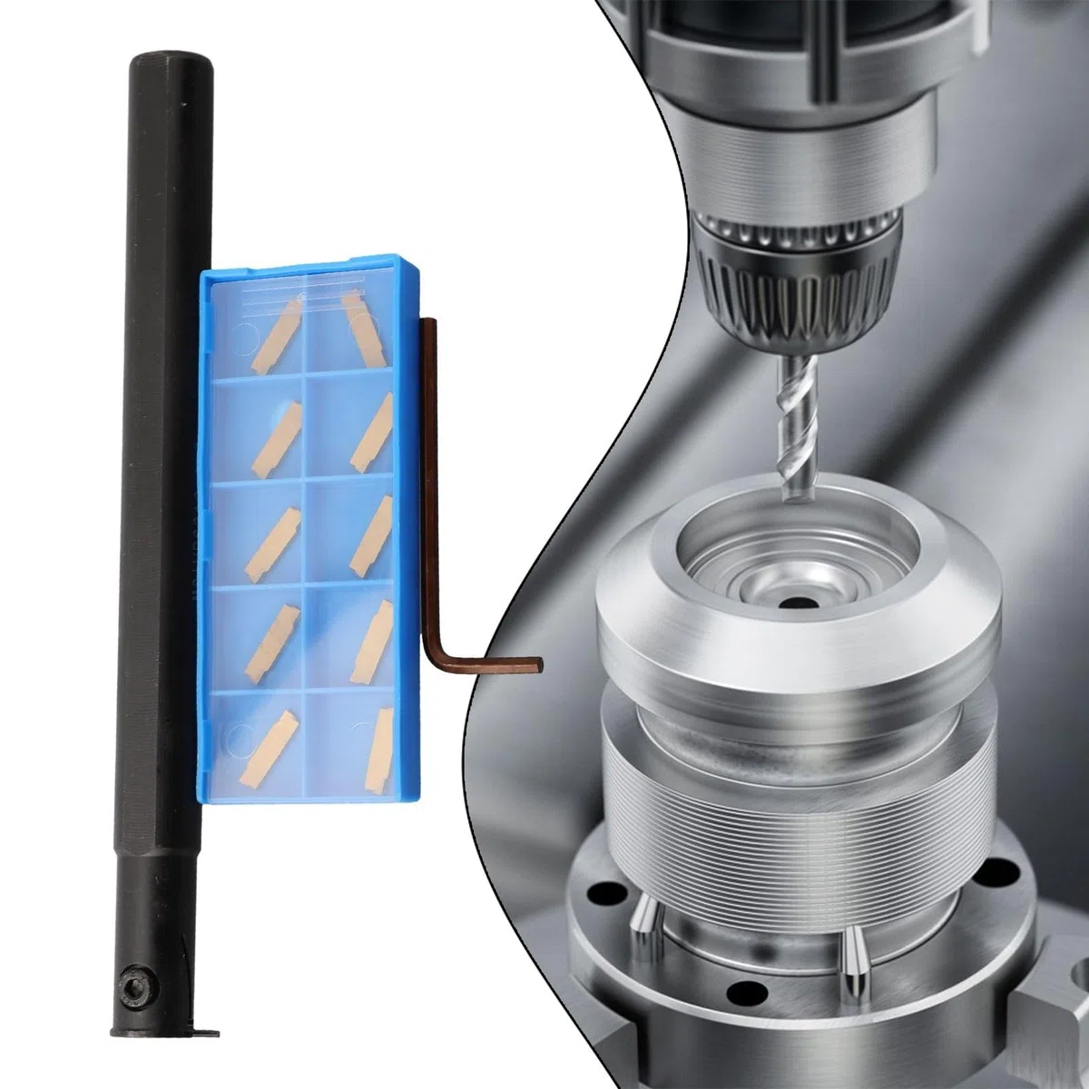 Soporte de herramientas de corte de torno CNC Herramienta de ranurado interno MGIVR 2016-1.5 Kit que incluye 10 insertos y llave de carburo MGMN150