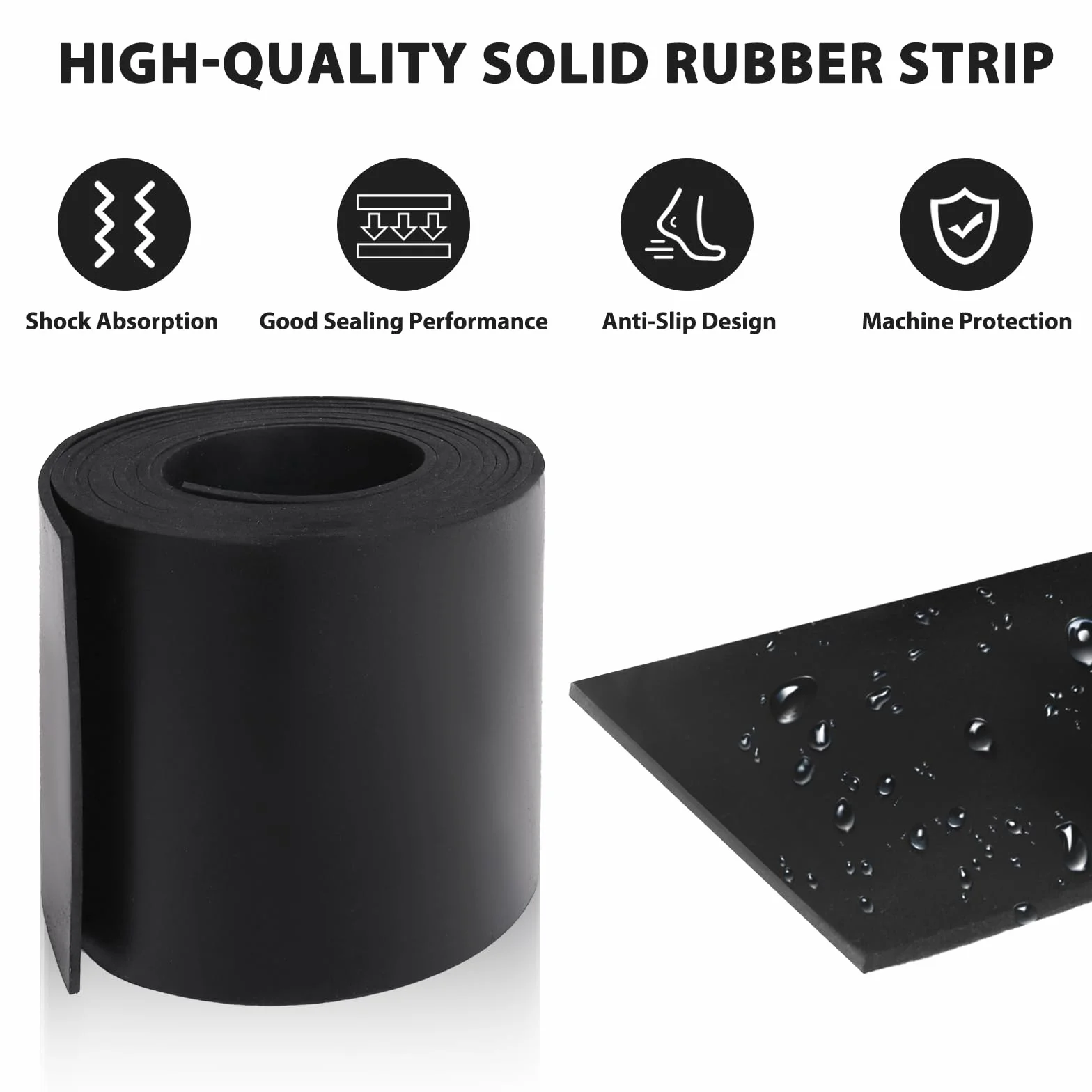 Rollos de goma, láminas de neopreno, alfombras antivibración, hoja de goma, banco de trabajo, protección para pisos, aislamiento, antivibración, antideslizante (80mmx5mmx3m)