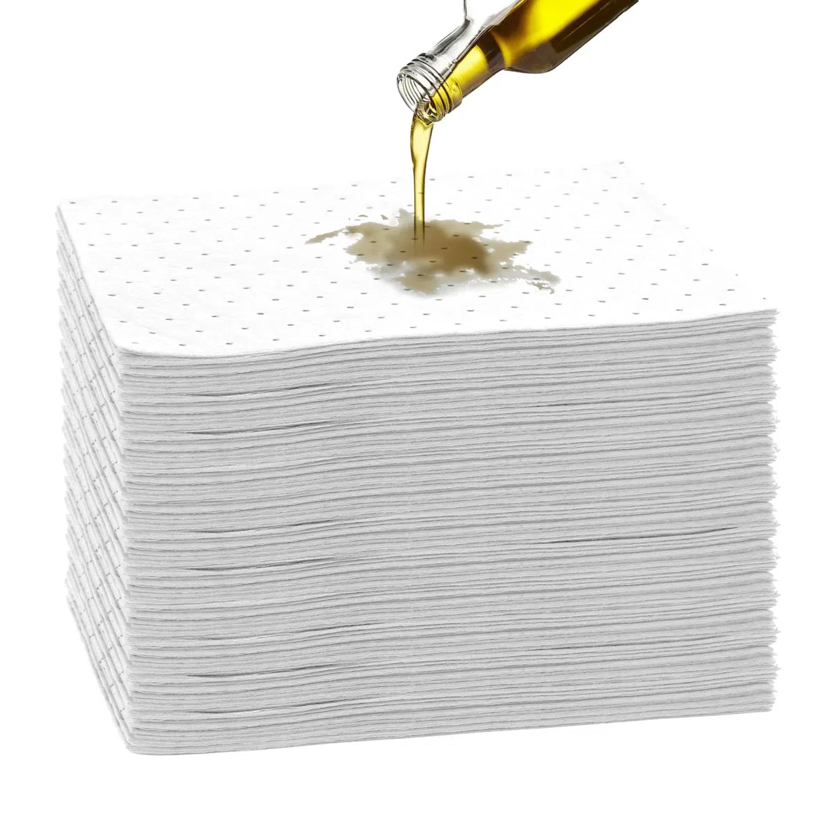 Almohadillas Absorbentes de Aceite, Algodón Absorbente De Aceite,Paños Absorbentes De Aceite Hojas de Control de Derrames de 25 x 33 cm,Alfombrilla de Succión,Accesorios de Garaje (100)
