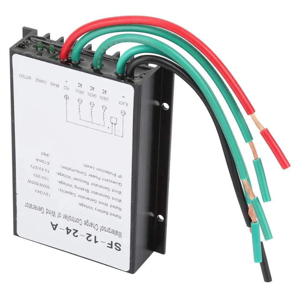 Controlador de turbina eólica, Regulador del controlador de carga 12V / 24V 300W / 600W Generador de turbina de viento impermeable IP67