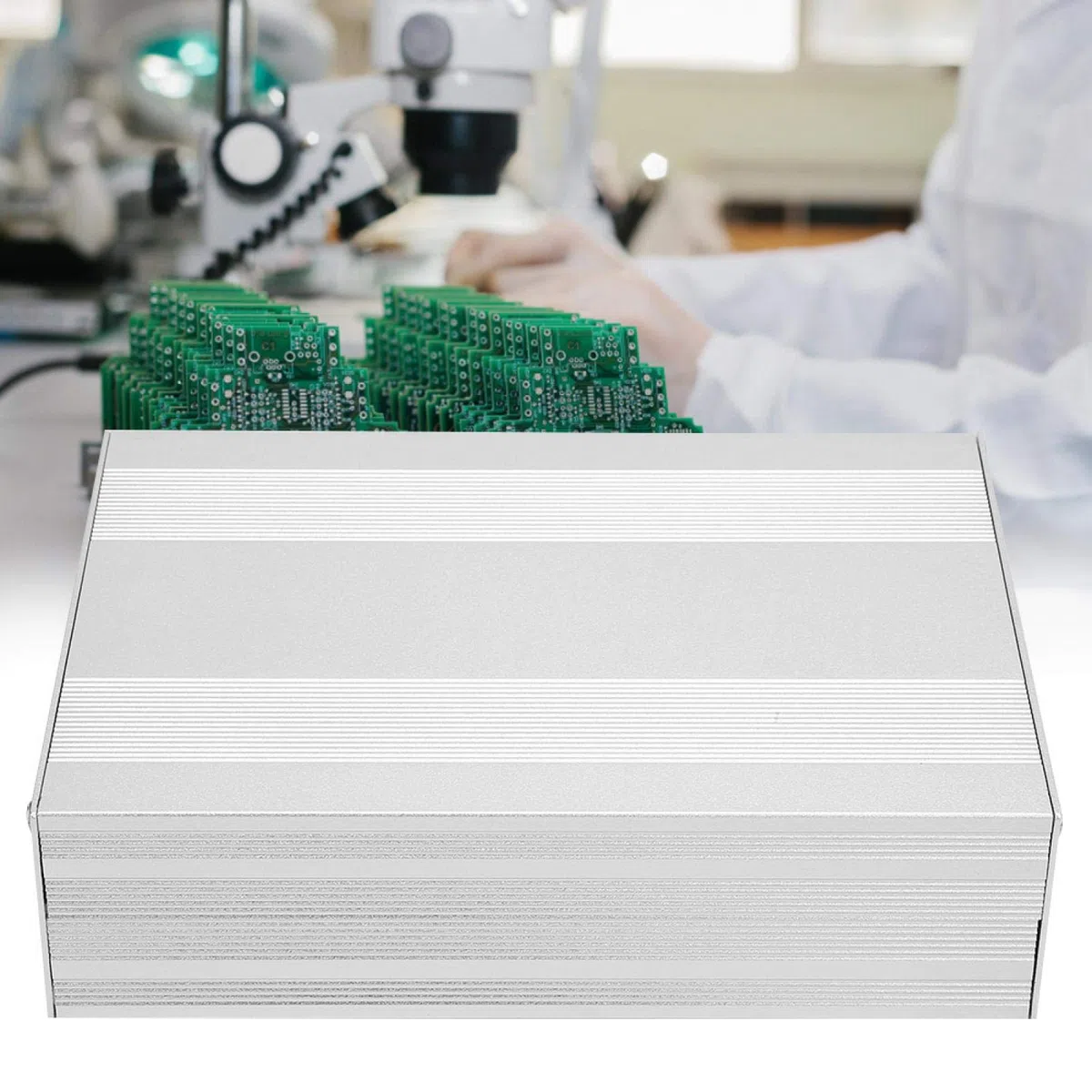 Tyenaza Caja de Proyecto de Aluminio, 54x145x200mm Caja de Proyectos Electrónicos, Caja de Placa de Circuito Impreso de Aluminio Plata Tipo Dividido Caja de Proyecto Electrónico DIY, para Proyecto