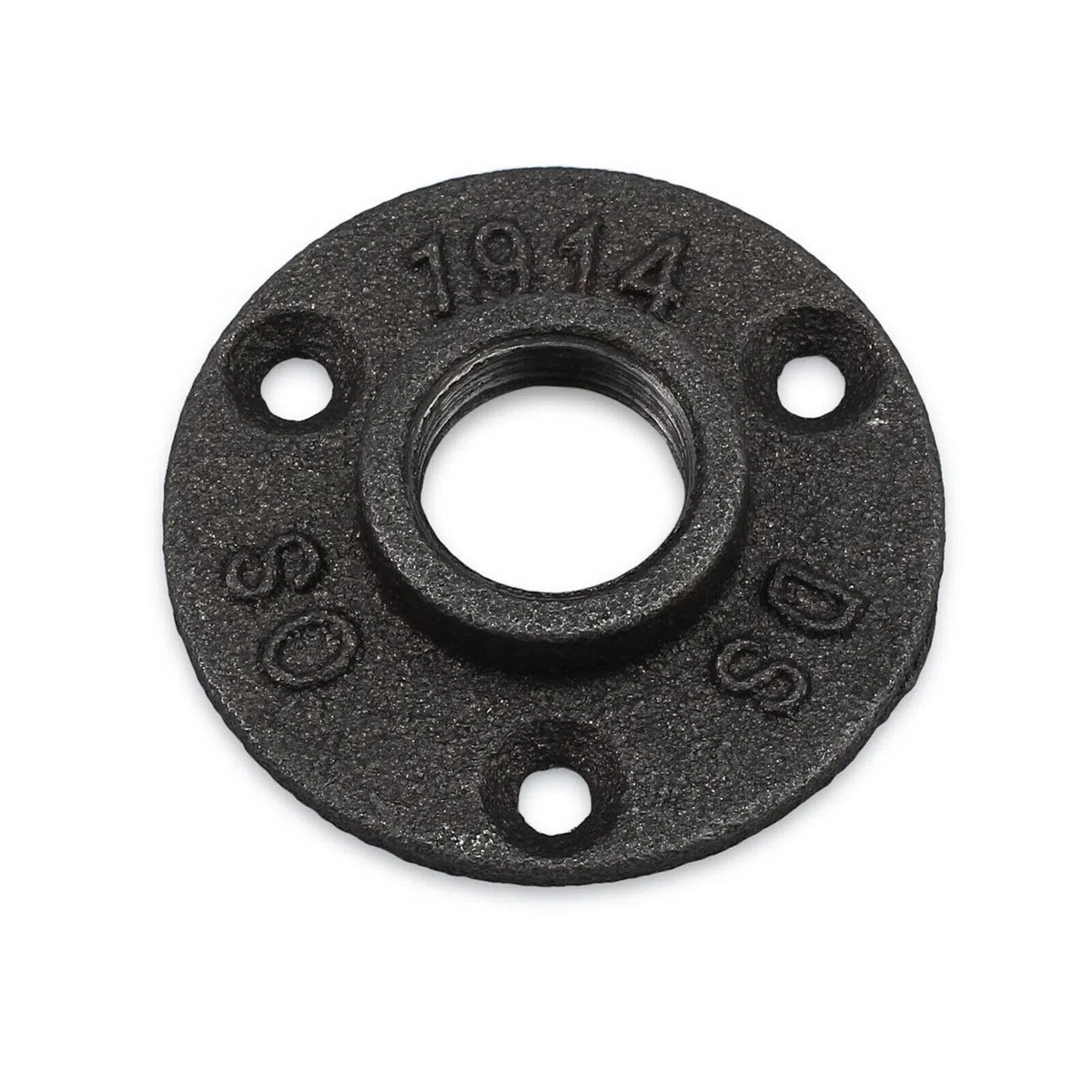 Brida de tubería negra, 10 unidades de 3/4 pulgadas con 3 agujeros, rosca de metal BSP, brida para tuberías, hierro maleable para tubos industriales, muebles, bares, restaurantes, hoteles y