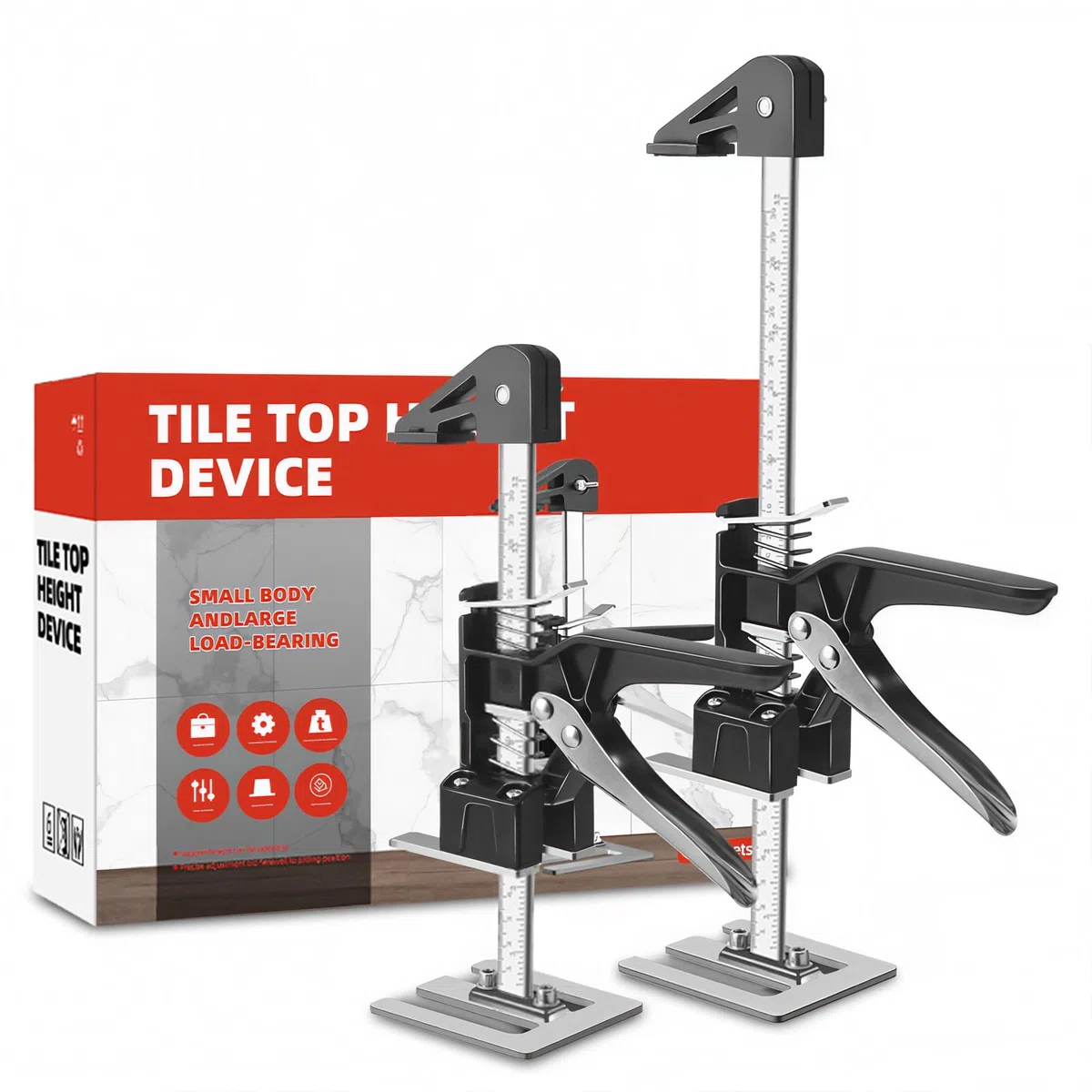 2 elevadores de mano para ahorrar trabajo, hasta 150 kg (carga estática), elevador de herramientas de mano con función de elevación lenta y rápida, ajuste de altura para placas de yeso, placas de