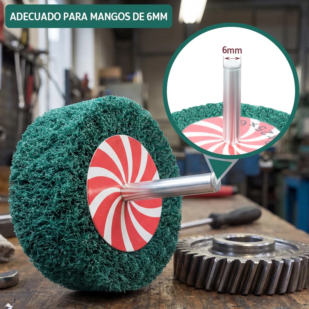 Juego de 10 Muelas Abrasivas Para Amoladoras Angulares – 5 Granos (P180 y P240), 5 Tamaños (25-60 mm) en PVC para Taladros, Atornilladores Inalámbricos y Herramientas Rotativas, Brocas de Rodillo