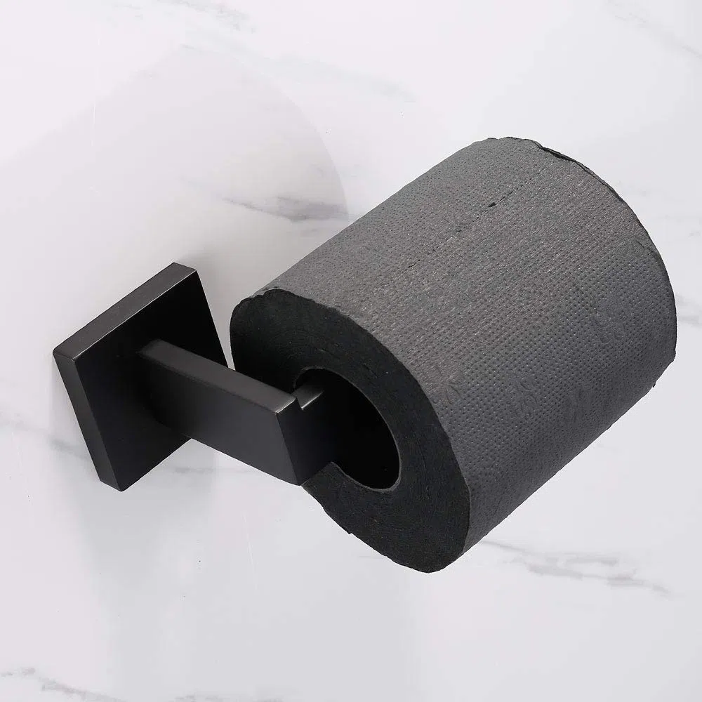 Toallero de Acero Inoxidable SUS304 montado en la Pared Toallero de Acabado Negro para baño y Cocina Negro Sujetador de Papel de baño