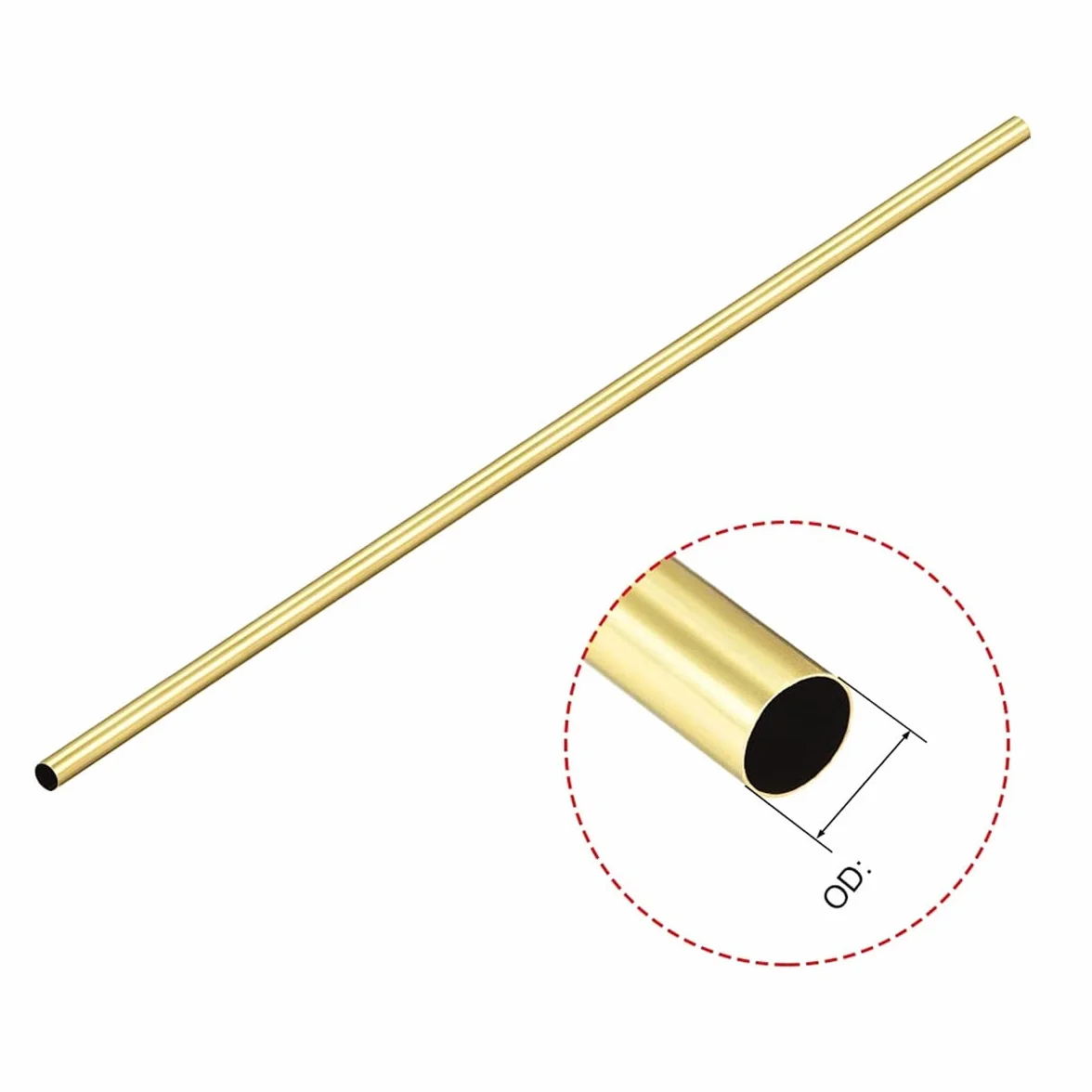 MACHSWON Tubos de cobre de cobre amarillo del tubo redondo H65 Tubos de 200mm Longitud 20mm OD 2.5mm Espesor de pared Tubería recta inconsútil