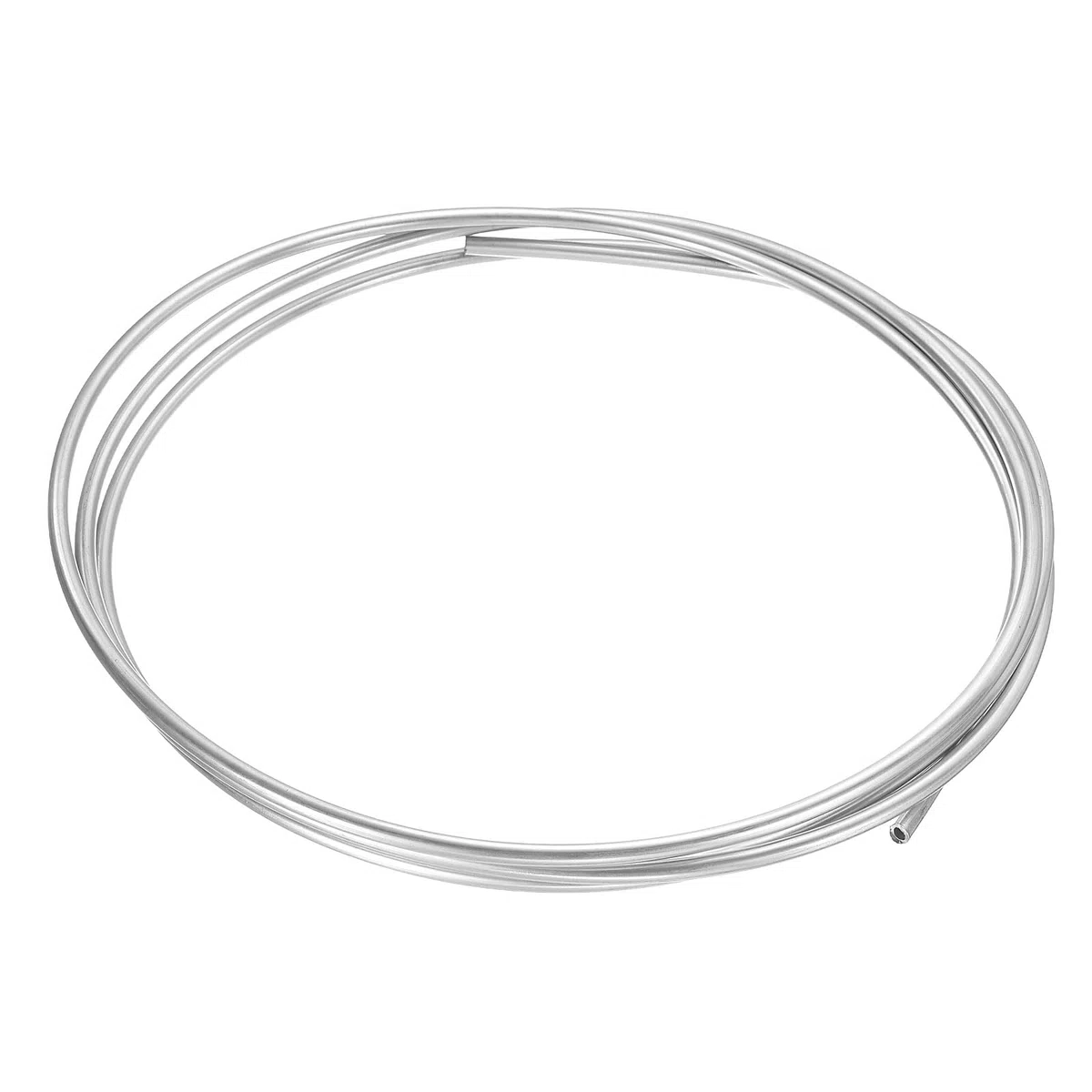 sourcing map Bobina de tubo de acero inoxidable, diámetro exterior de 1/4 pulgadas x 10 pies, tubo industrial de acero inoxidable 304, tubo de acero soldado, tono plateado