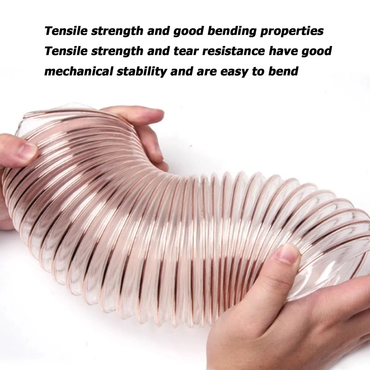 Manguera De Ventilación Flexible De Poliuretano PU con Alambre De Acero Cobreado para Succión De Aire Industrial Transferencia De Polvo Y Conducto De Máquinas,63 * 2.0mm