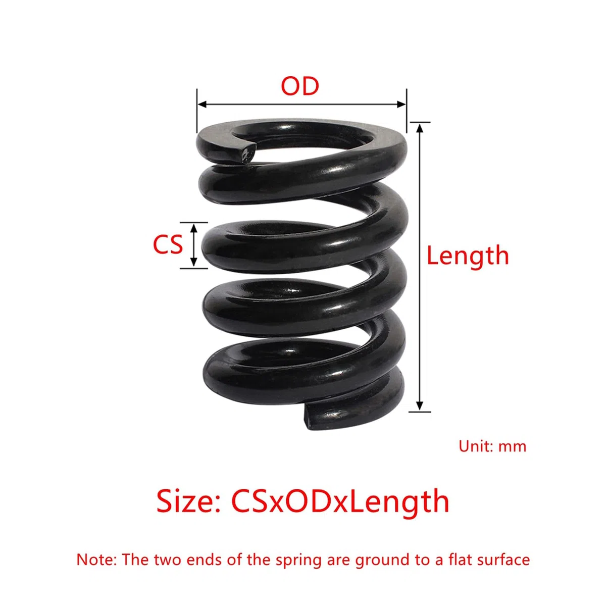 4pcs 5x35x35mm muelles de compresión, muelles de retorno, muelles amortiguadores, acero aleado de alta resistencia y resistente a la fatiga, diámetro del alambre 5mm, OD 35mm, longitud 35mm