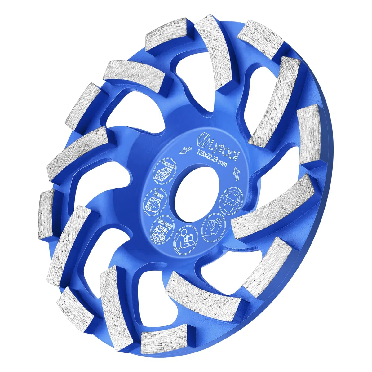 Lytool Muela Diamante 125mm Muela de Copa Diamante, para Hormigón, Piedra, Piedra Natural, Adhesivo para Azulejos, Granito, Mampostería, Rueda de Lijado de Diamante