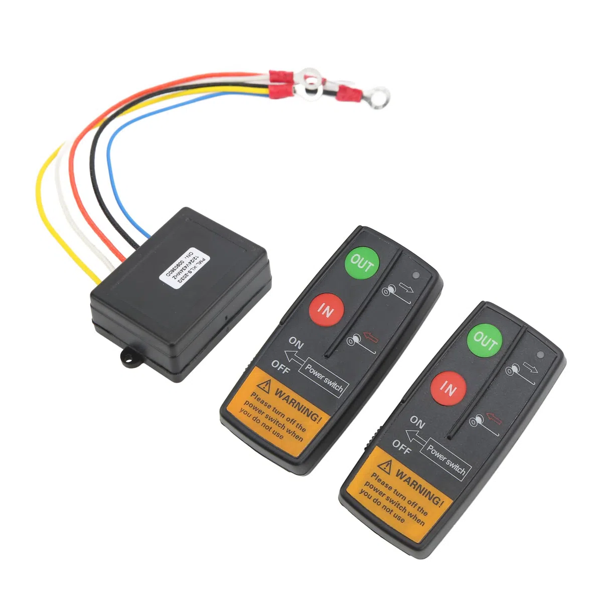 Kit Control Remoto Cabrestante Inalámbrico 12V/24V, Universal Alta Sensibilidad, Alcance de 75 Pies, Compatible con Coches, Camiones, ATV, Winch, Incluye 2 Mandos y Receptor