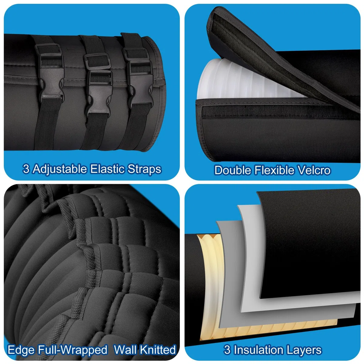 Funda de Aislamiento Portátil para Manguera de Aire Acondicionado, Cubierta para Manguera de Aire Acondicionado, Cubierta Tubo Aire Acondicionado Portatil para Conducto de Escape de 5 y 5.9 Pulgadas