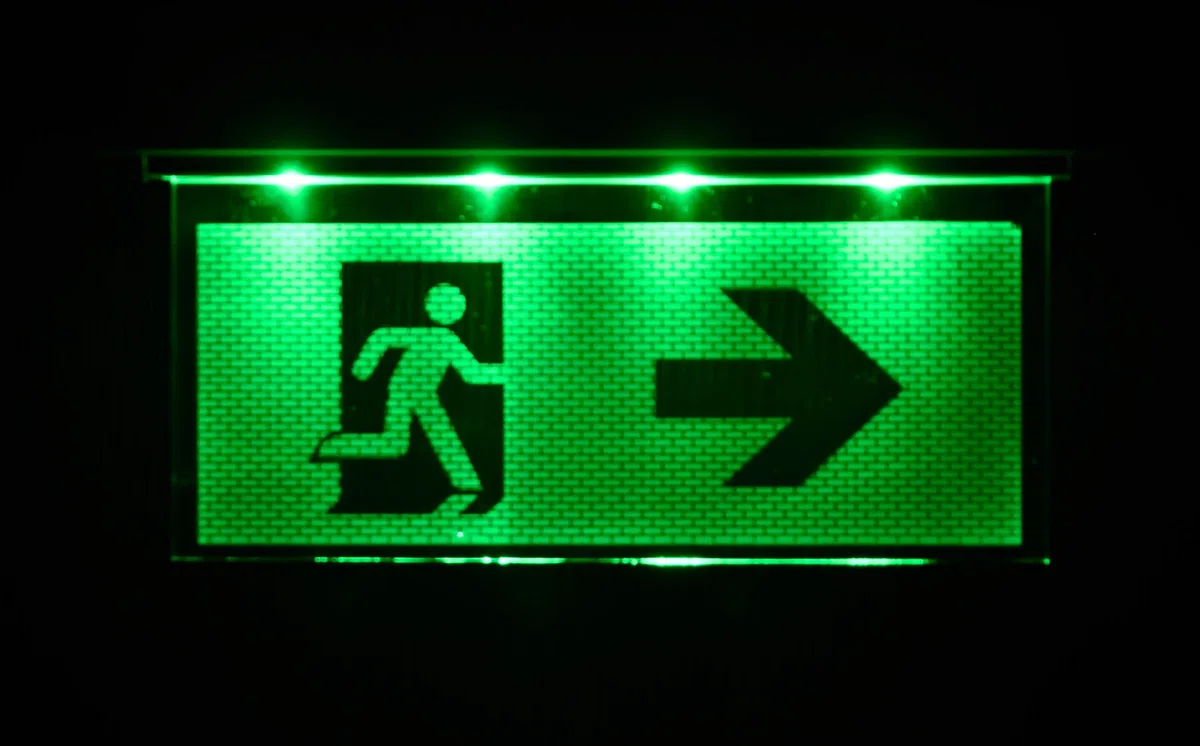 Not lámpara iluminación de emergencia Exit salida de emergencia ext – Luz de emergencia ext Flecha hacia la izquierda/derecha