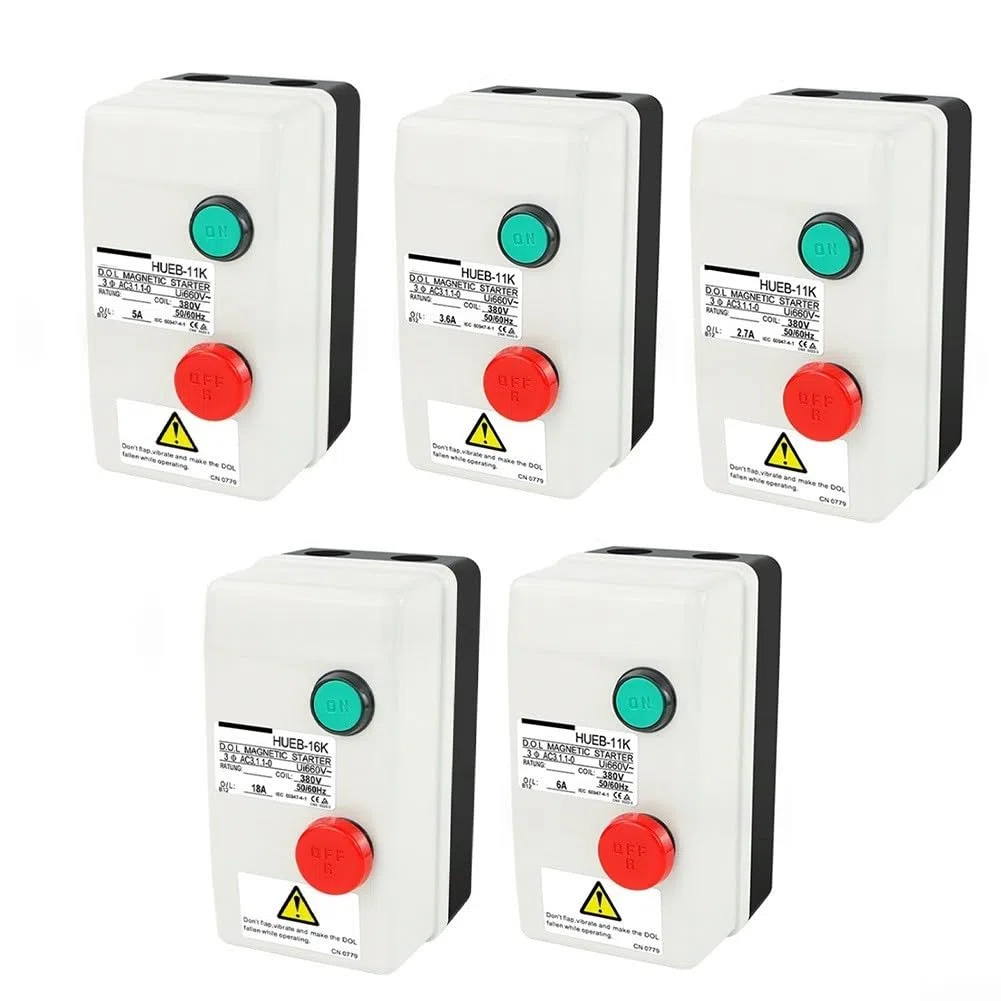Interruptor magnético de arranque de motor diseñado para fiabilidad en aplicaciones trifásicas, completo con mecanismos de seguridad (12.5-18A)