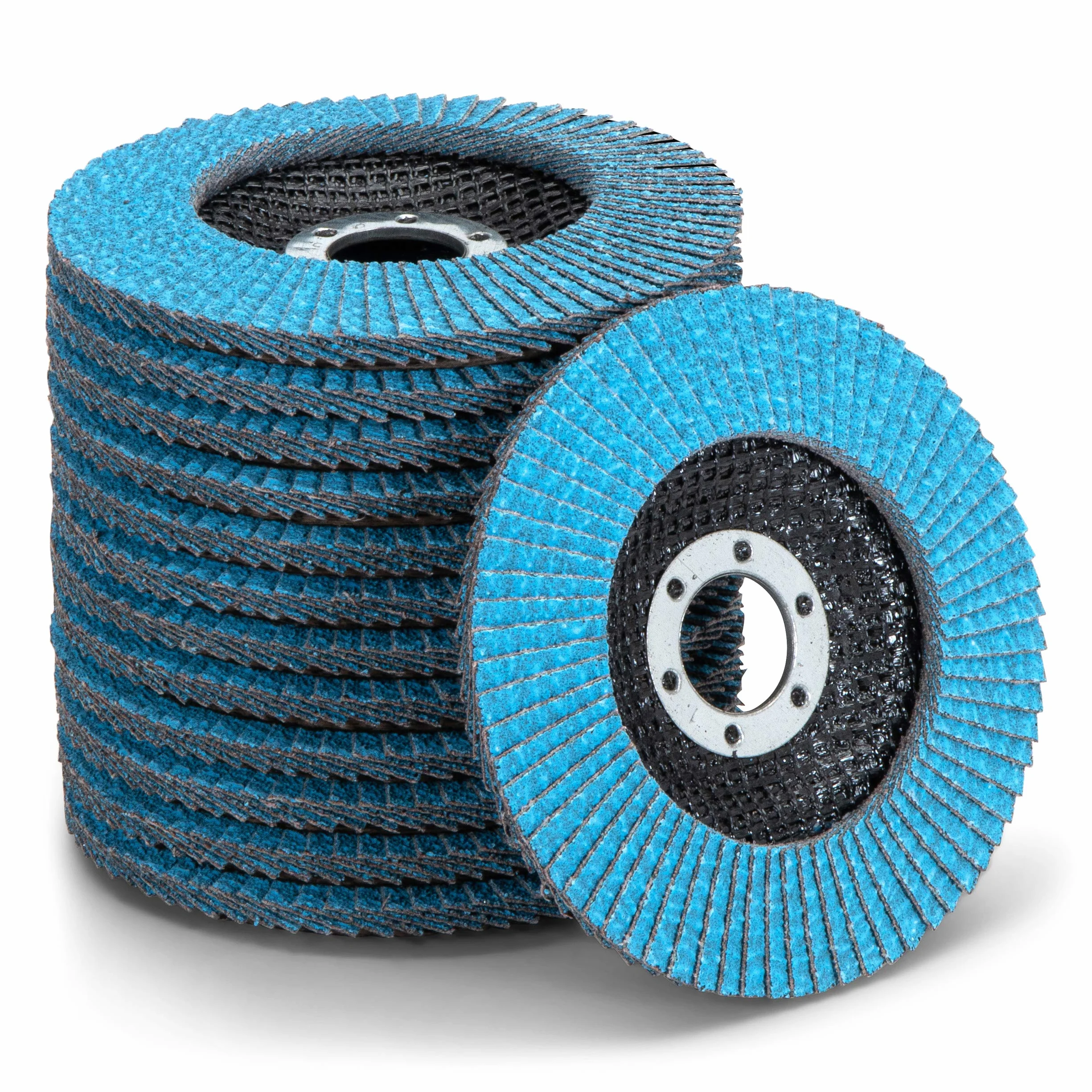 Discos abrasivos de abanico prémium con revestimiento de cinc, 10 unidades, diámetro de 115 mm, grano 40, para metal, acero y madera, recubiertos de corindón de circonio