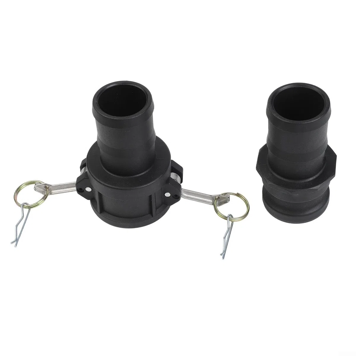Juego de accesorios de manguera industrial de leva y ranura, 2 pares de adaptadores de conexión rápida de polipropileno tipo C y E con púas para sistemas de bomba de 1 a 2 pulgadas (2 pulgadas)
