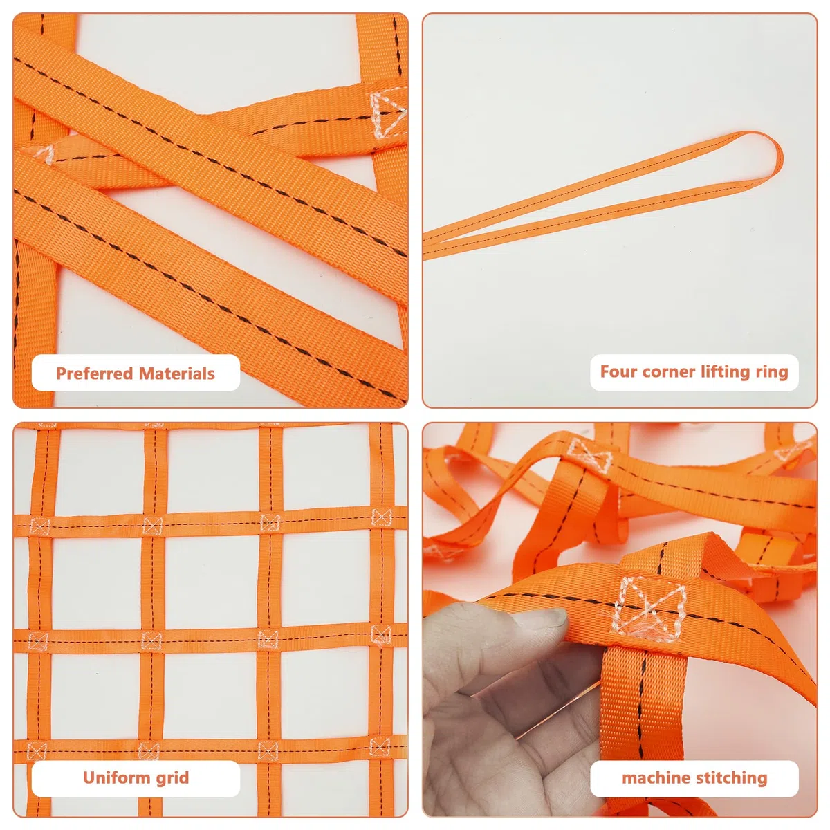 Red de elevación de 1 x 1 m, soporta 300 kg, malla de 10 cm, resistente al desgaste, alta elasticidad, para levantar objetos pesados