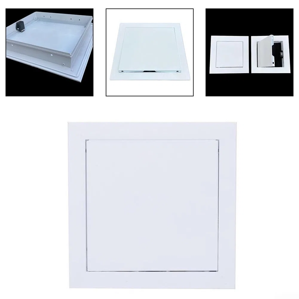 Elegante combinación de acero galvanizado blanco y aluminio en una puerta de inspección eficiente (250 x 250 mm)