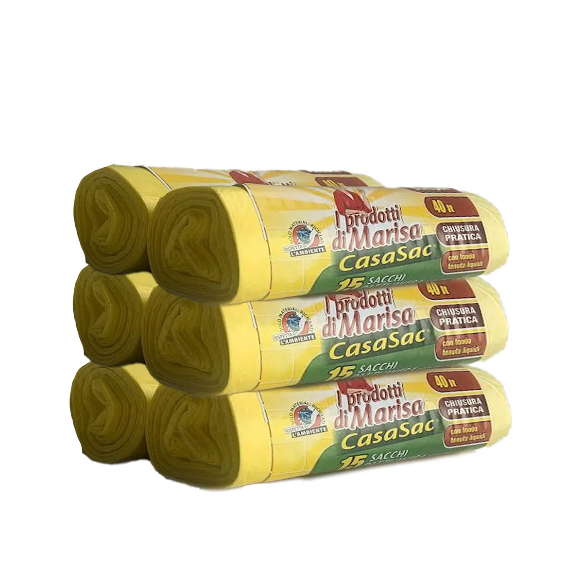 CSC – Bolsas de basura de 40 l con asas, 90 unidades, bolsas de basura de 55 x 65 cm para cubo de basura bajo fregadero, bolsas de basura para recogida selectiva interior, antigoteo y antiagujeros – 6