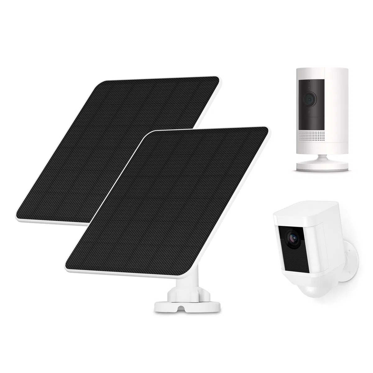 Panel Solar para Cámara Ring, 5W Panel Solar para Cámara para Ring Stick Up Cam/Pro Batería, Spotlight Cam/Plus/Pro, Wyze Batería Pro, Solar para Cámara Ring con Cable de 9,8 Pies, Pack de 2
