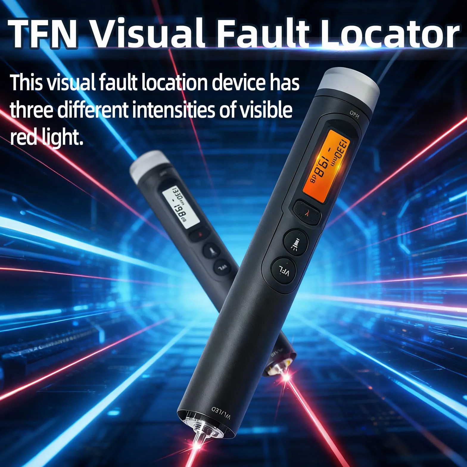 TFN probador de fibra óptico medidor de potencia portátil 30 mW 30 km localización de error visual mini OPM & VFL con probador de cable de fibra óptico de luz LED