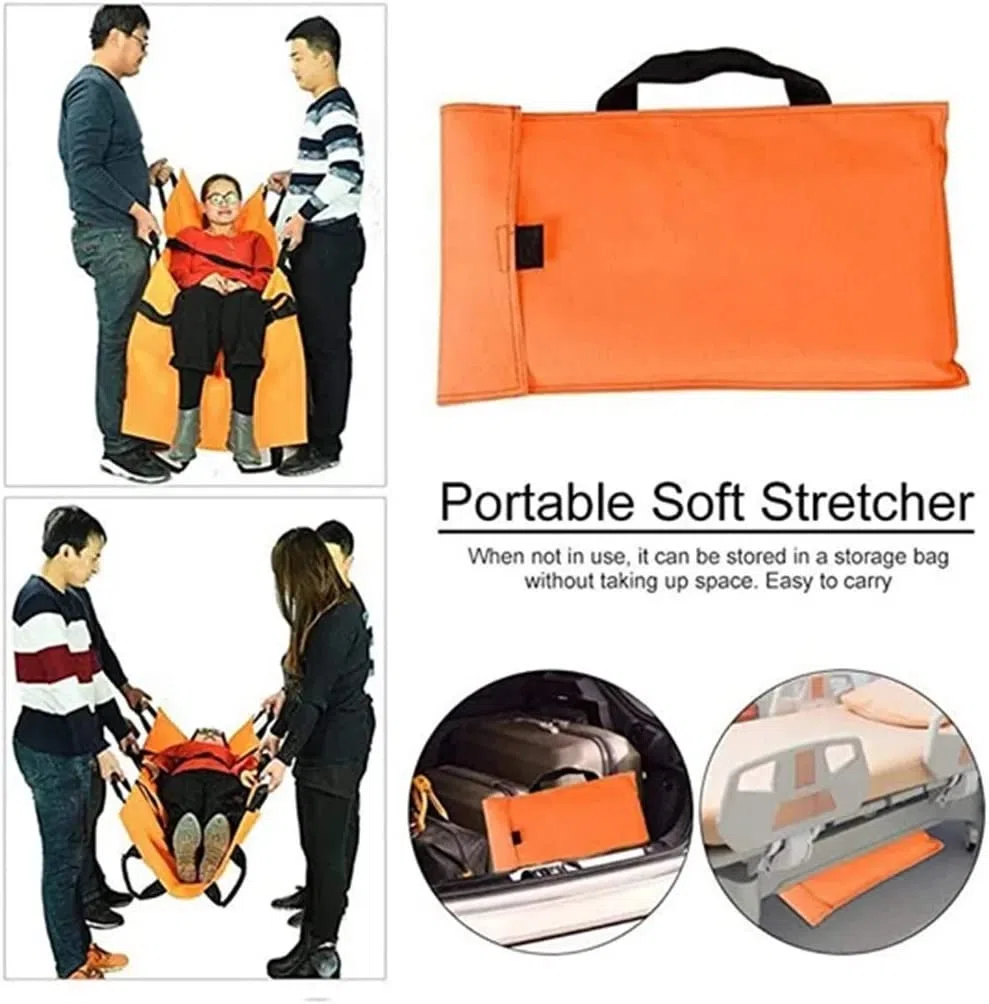 Camilla Suave Portátil, Camilla De Rescate De Emergencia, Camilla Suave De Transporte De Pacientes Plegable, Camilla Suave Impermeable 12 Asas Camilla Plegable De Rescate De Emergencia,Orange