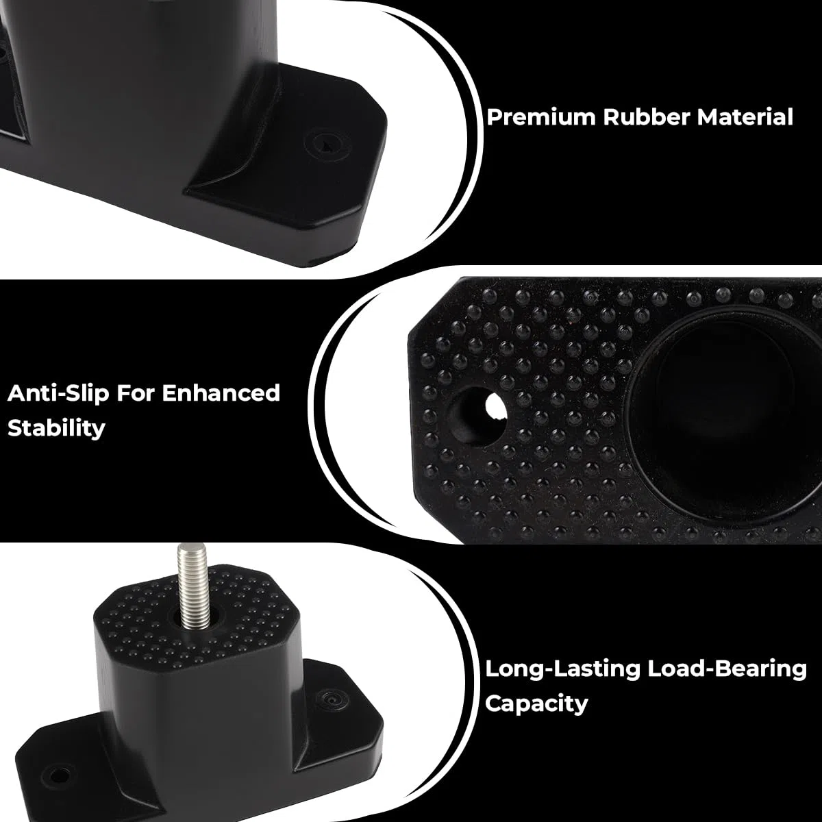 4 Piezas Silentblock Aire Acondicionado M8, Soportes de Goma Para Amortiguadores de Vibraciones con Tuercas y Arandelas, Soporte de Goma Para Aire Acondicionado, Silentblock Gomas uso Unidad Exterior